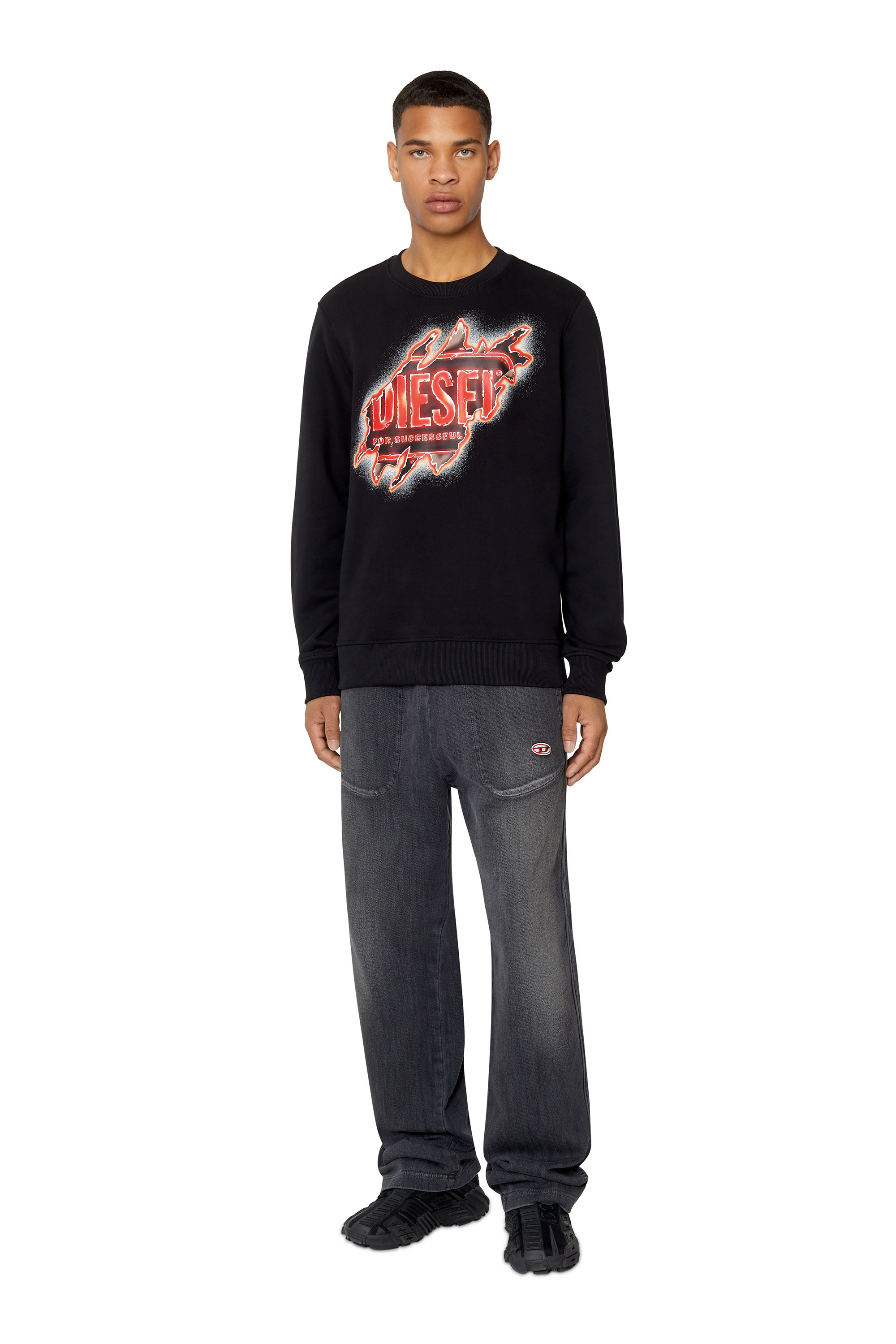 Diesel - Straight D-Martians Track Denim 09E30, Black/Dark grey - Image 5
