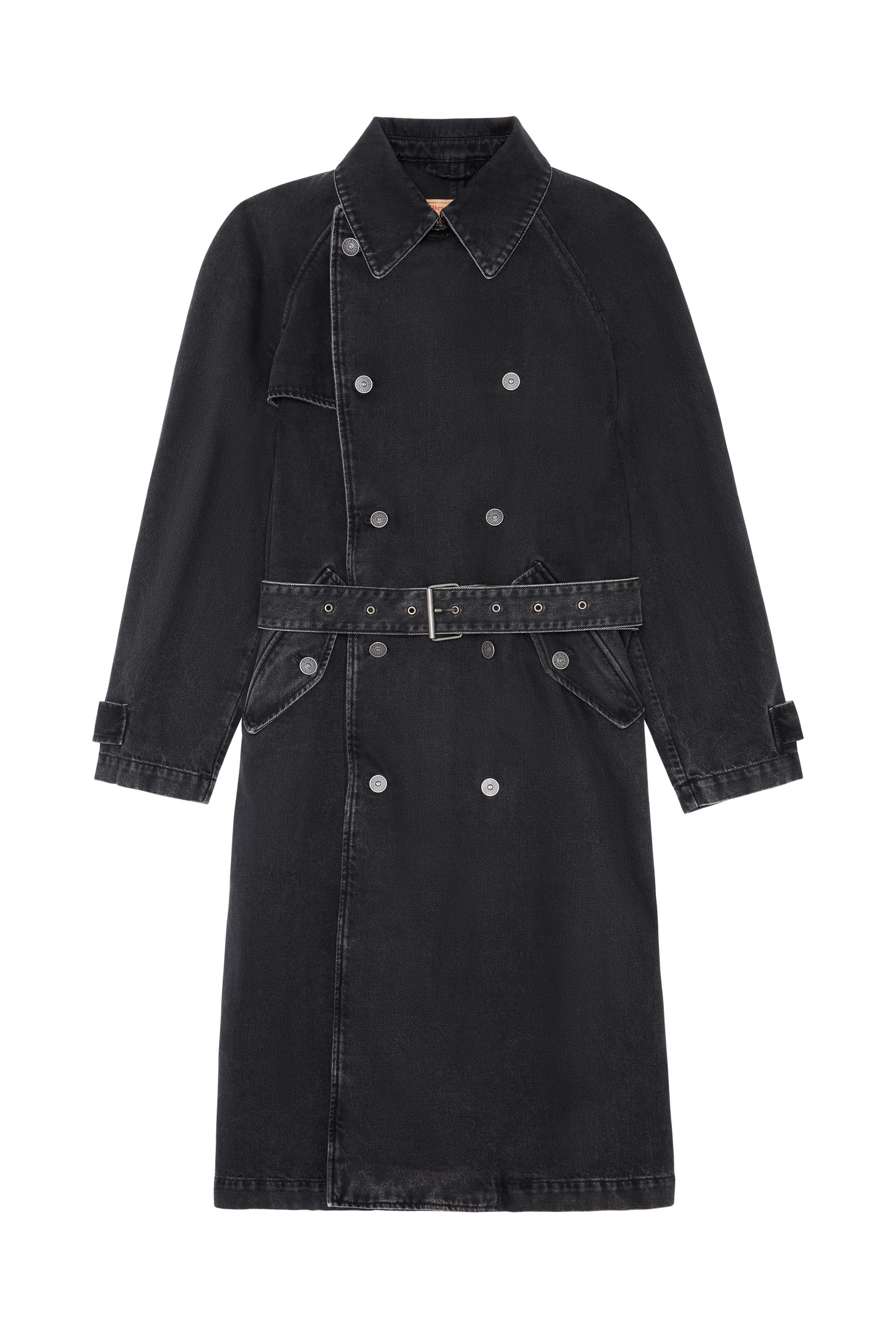 D-DELIRIOUS DOUBLE BREASTED TRENCH COAT, Black/Dark grey - Denim Jackets