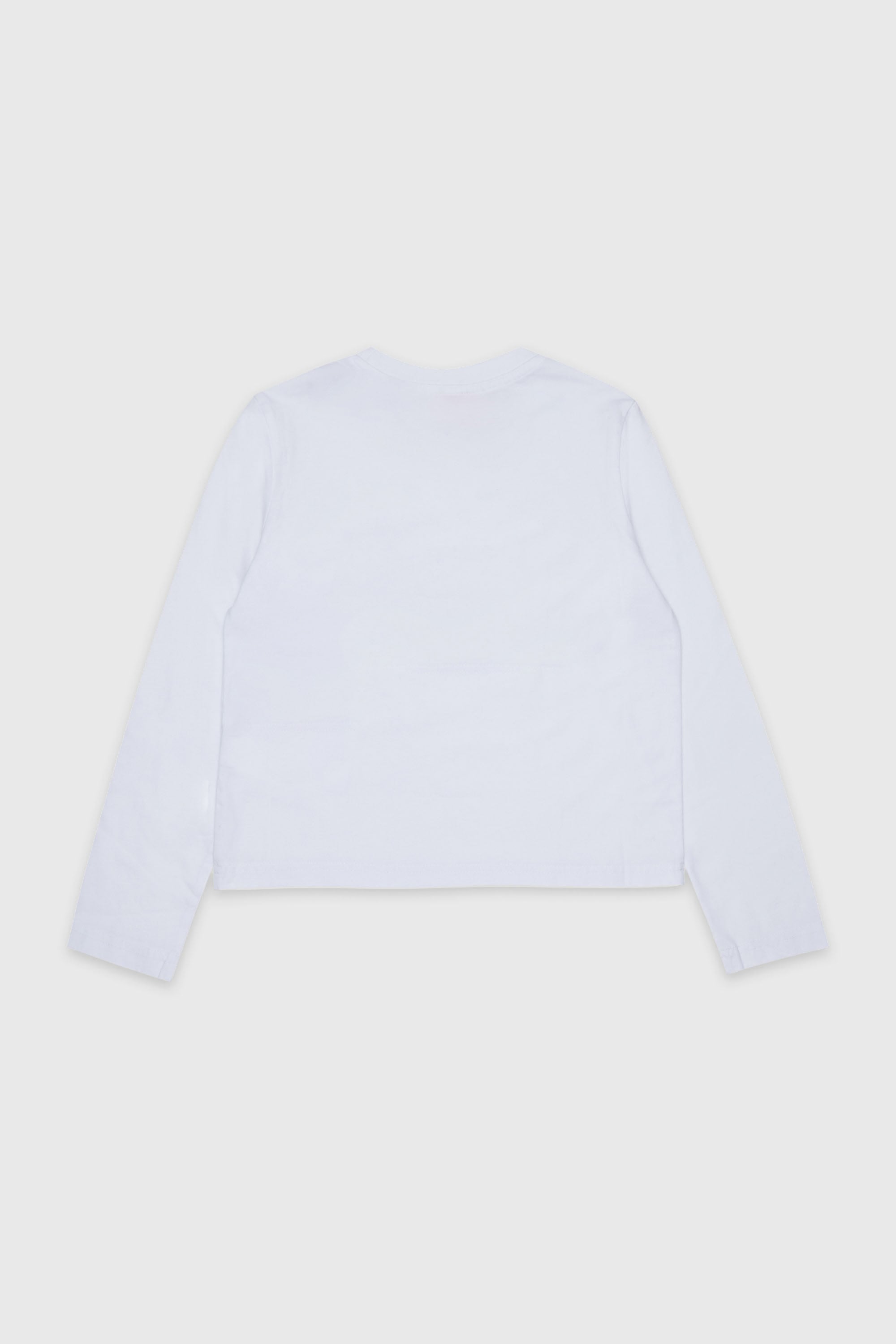 Diesel - TLIBBY, Woman's Long-sleeve T-shirt with frayed logo patch in White - 2