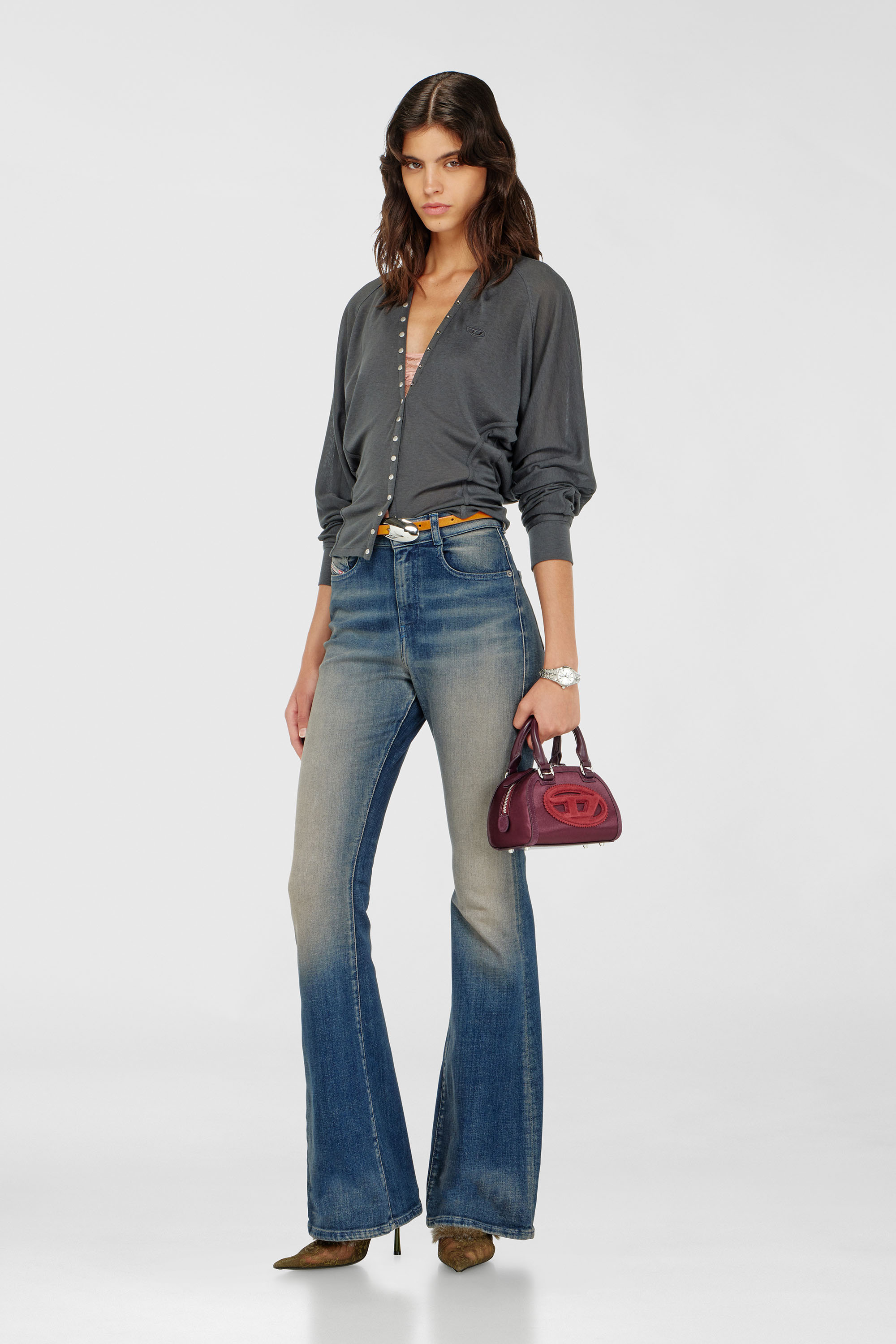 1DR Dome - Mini crossbody bag in satin and suede