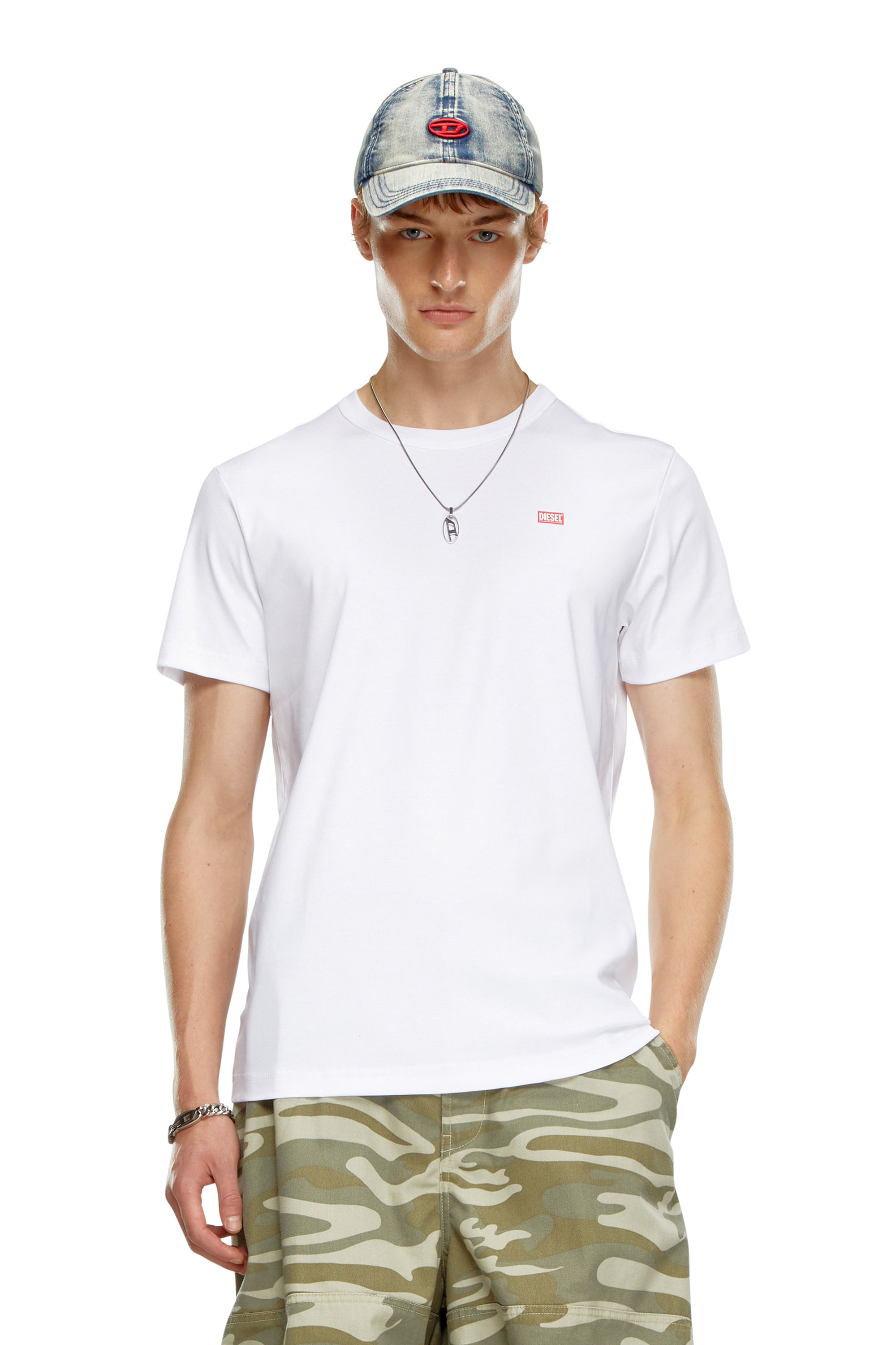 Diesel - T-MIEGOR-K77, Man's T-shirt in mercerised cotton in White - 1