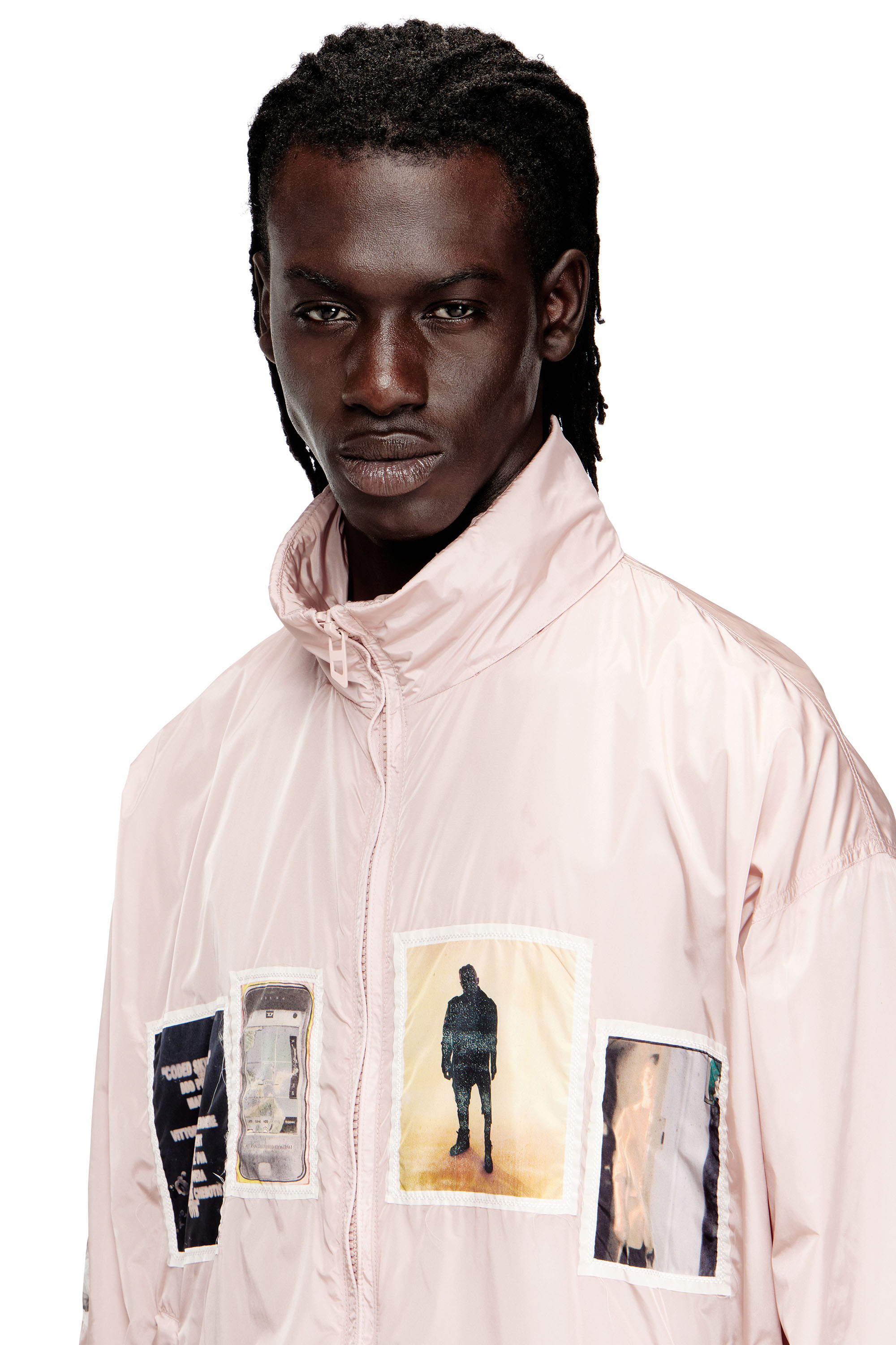 Diesel - J-CLAUS-A-GSBR, Man's Windbreaker with graphic patches in null - 5