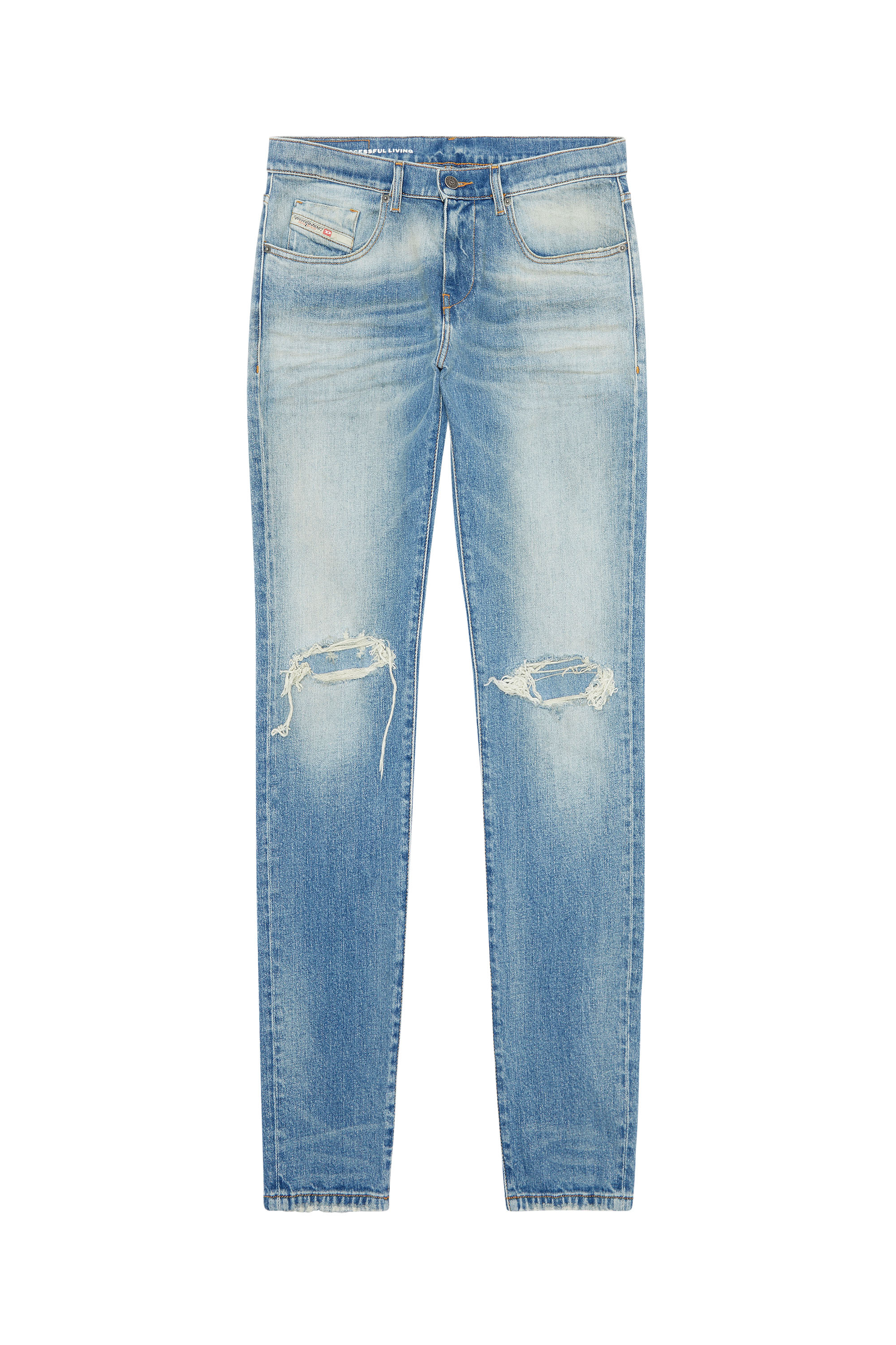 Diesel - 2019 D-Strukt 007P3 Slim Jeans, Light Blue - Image 5
