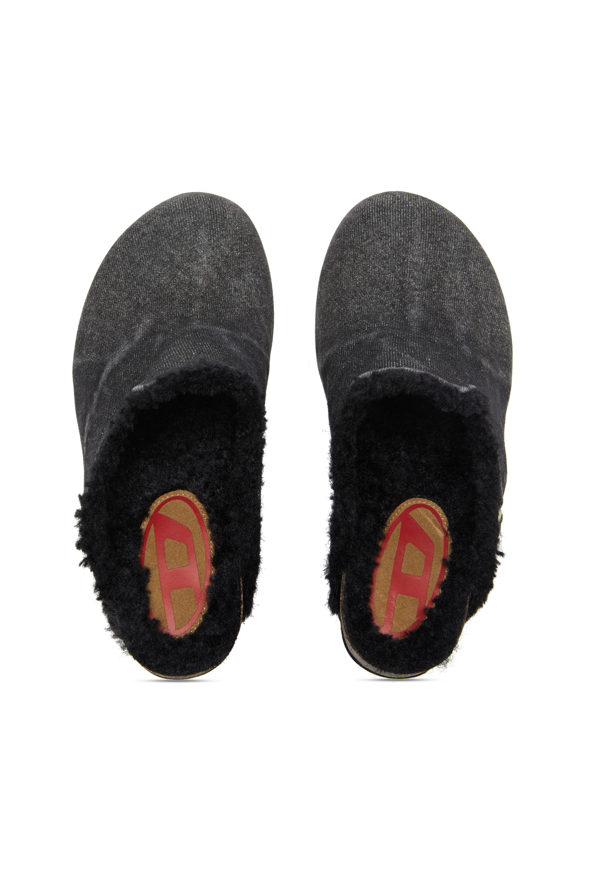 Diesel - D-WOODSTOCK ML W, Woman's D-Woodstock-Plush-lined denim mules in Black - 5