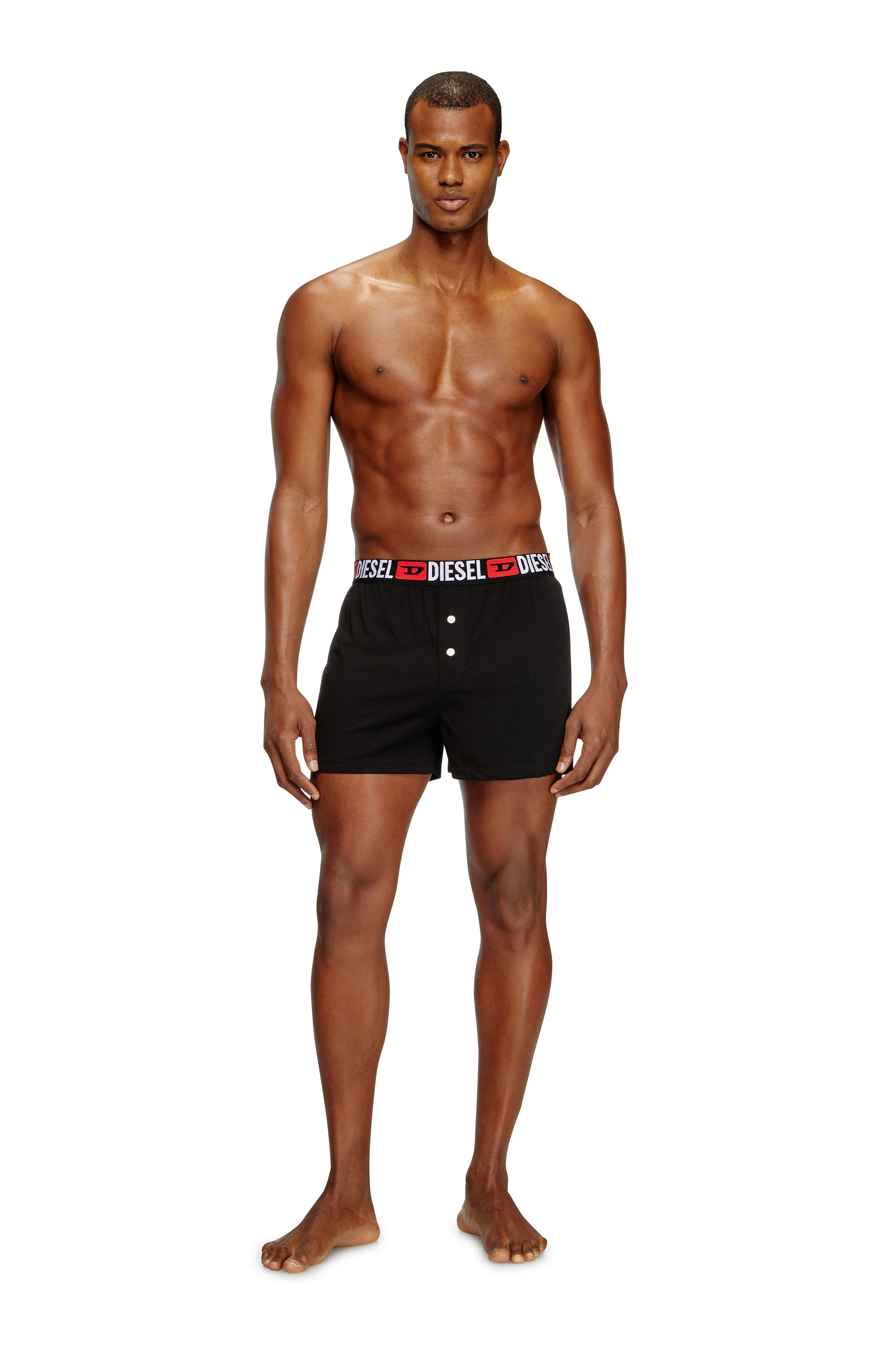 Diesel - STARKIE-D-CORE, Man's Boxers with all-over logo waist in Black - 1