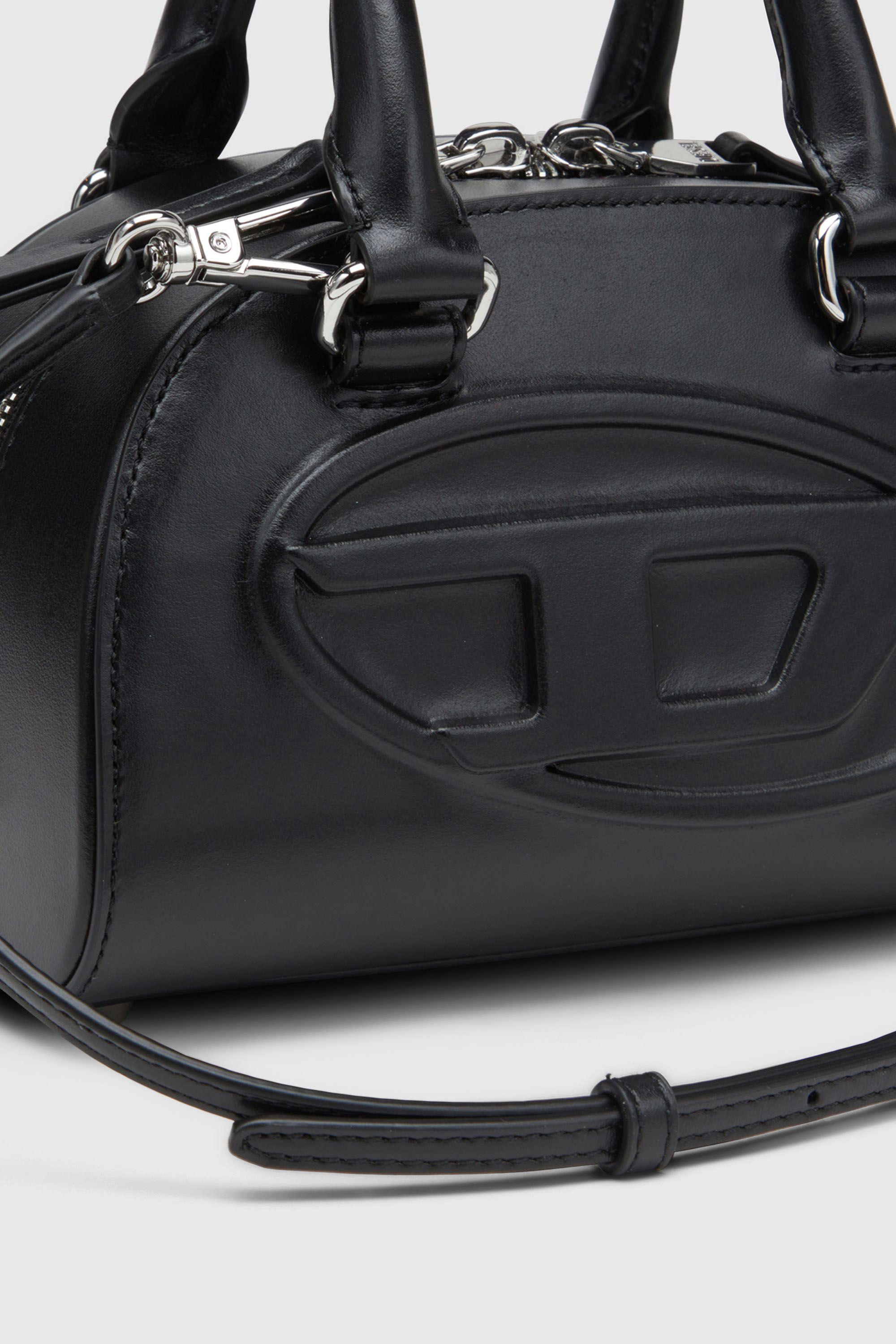 Diesel - 1DR DOME CROSSBODY, Woman's 1DR Dome-Leather Small bowling bag in Black - 6