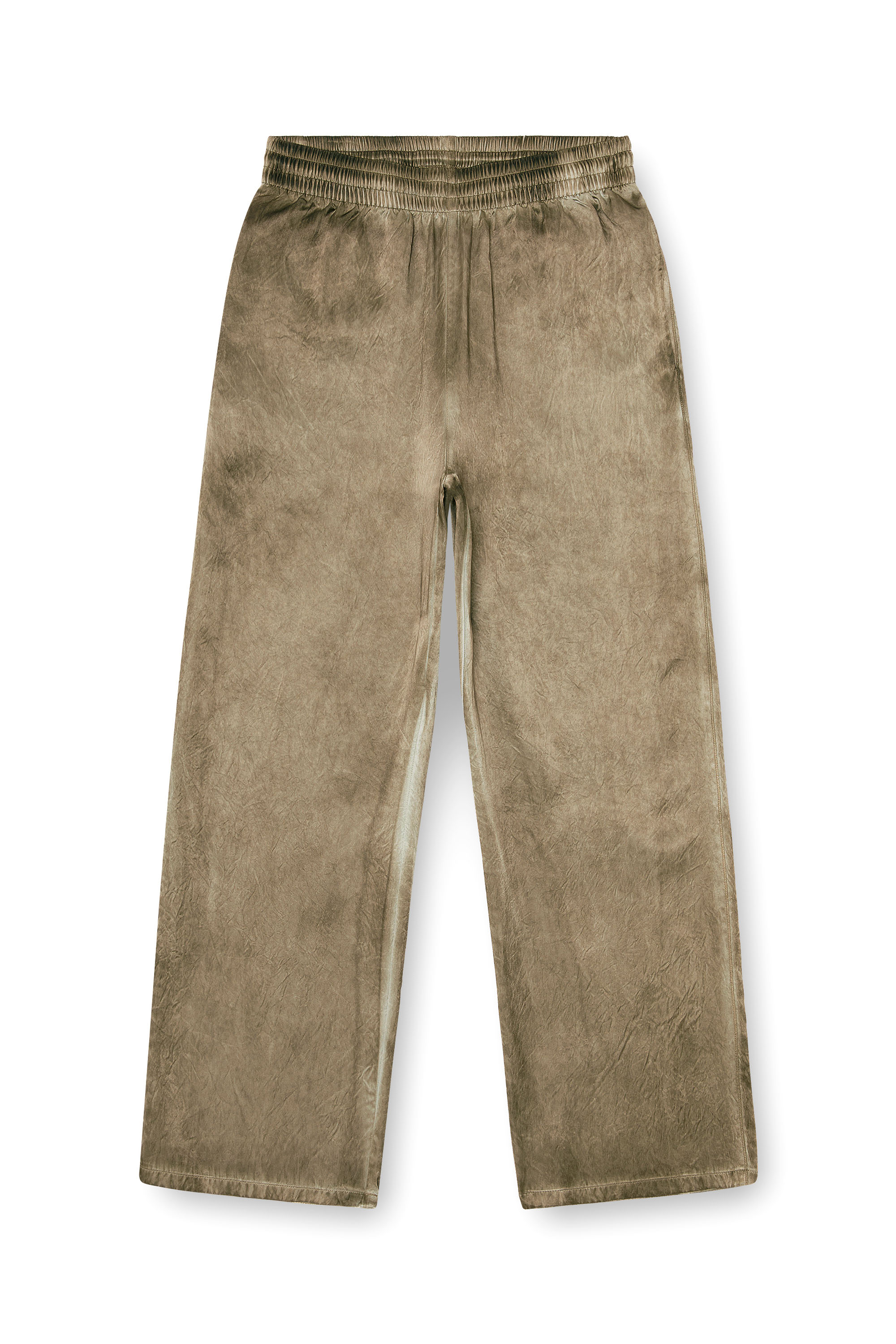Diesel - P-THECK-AGCT, Man's Pants in wrinkled satin in Light Brown - 4