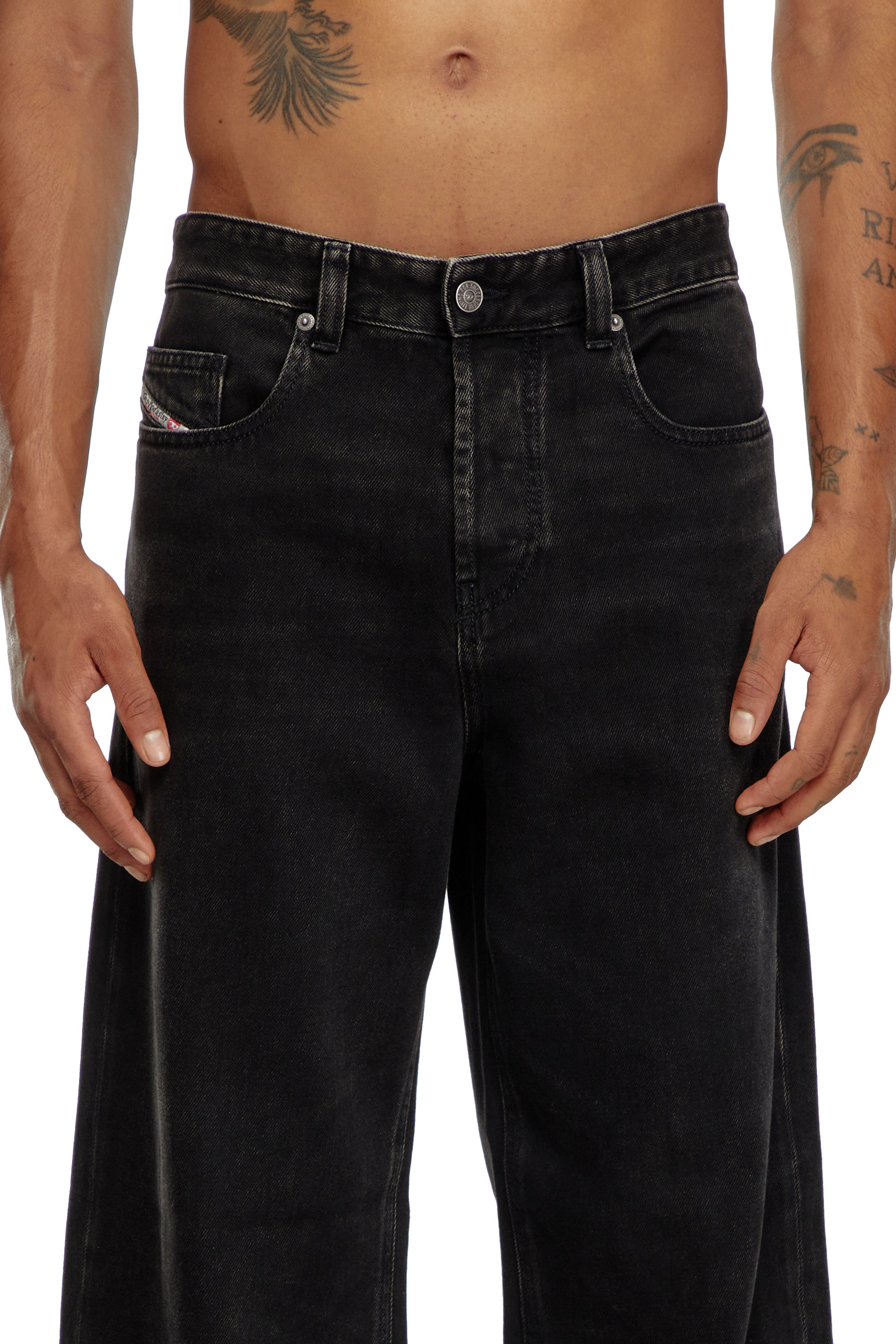 Diesel - Man Straight Jeans 2001 D-Macro 09I35, Black/Dark grey - Image 4