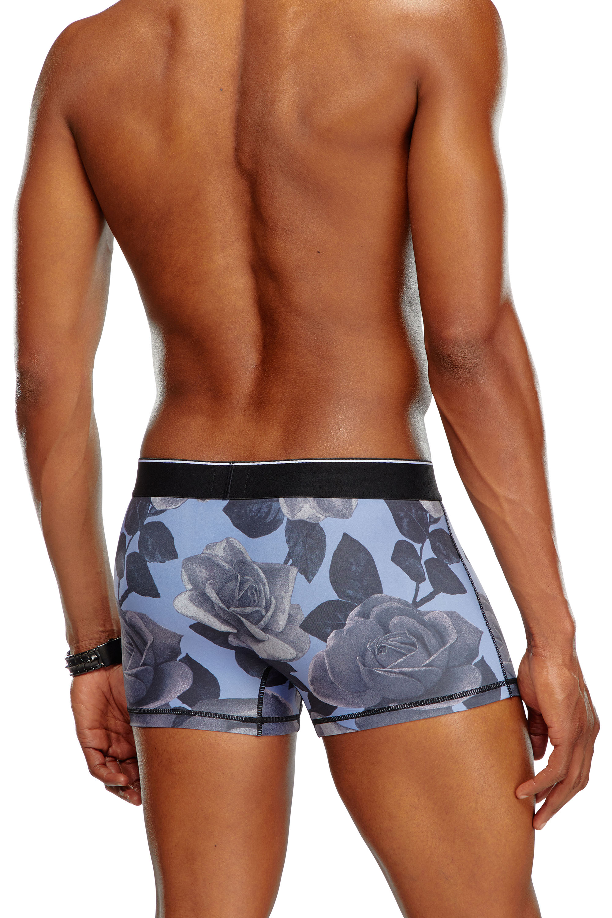 Diesel - UMBX-DAMIEN, Man's Boxer briefs with rose print in Blue/Grey - 3