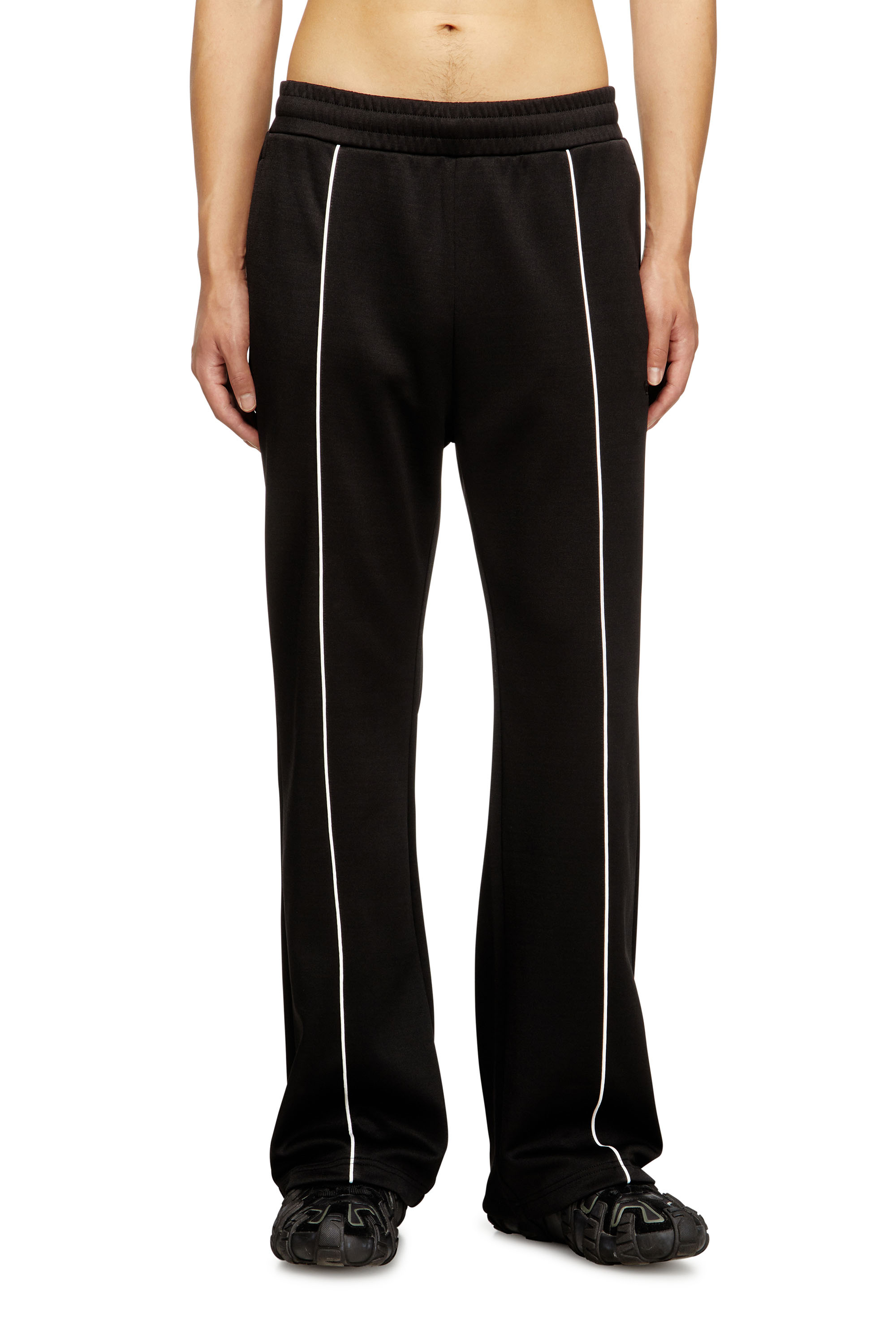 Diesel - P-LOCKING-DO, Man's Track pants with contrast piping in Black - 1