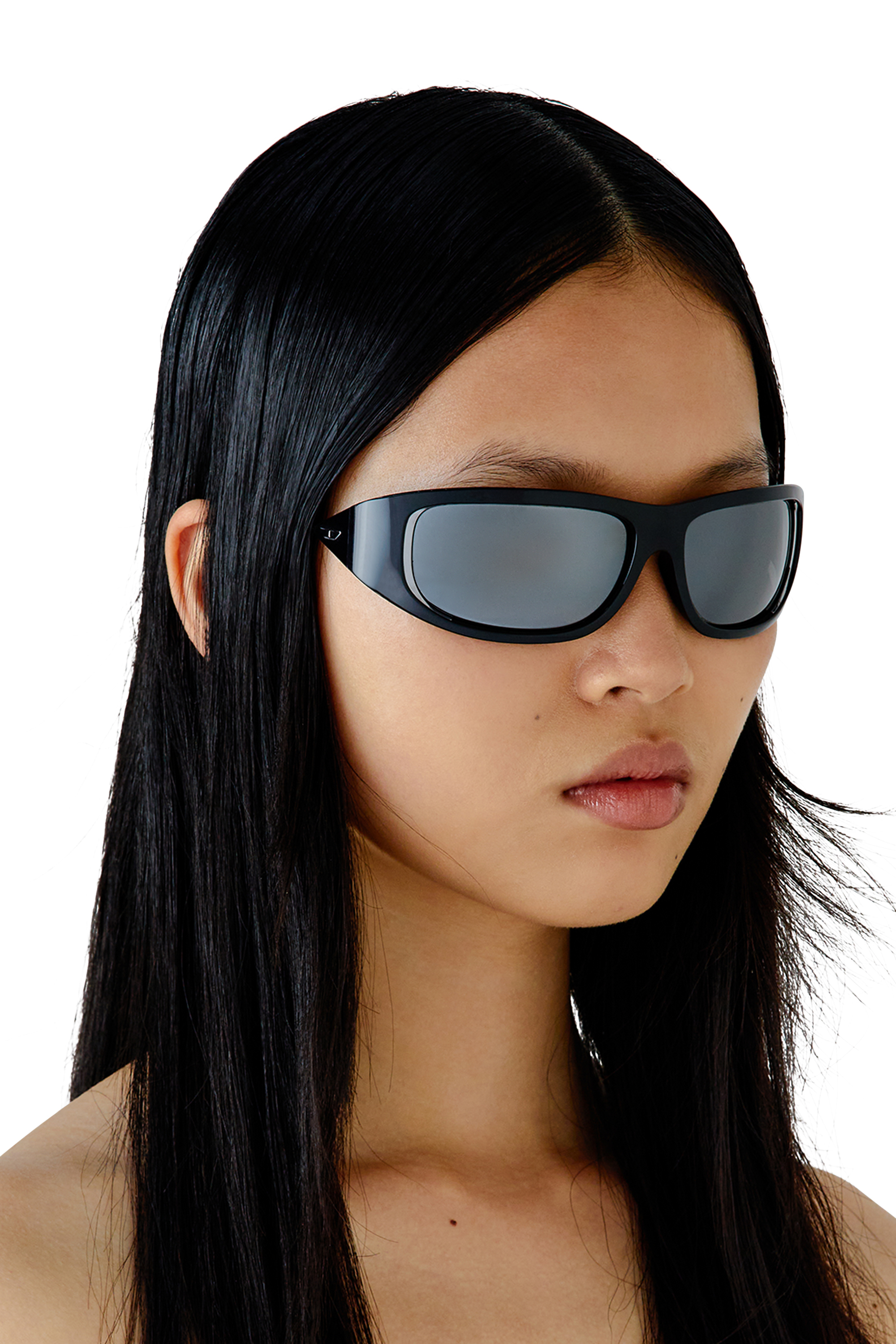 Diesel - 0DL3001, Unisex Wraparound style sunglasses in Black - Image 6