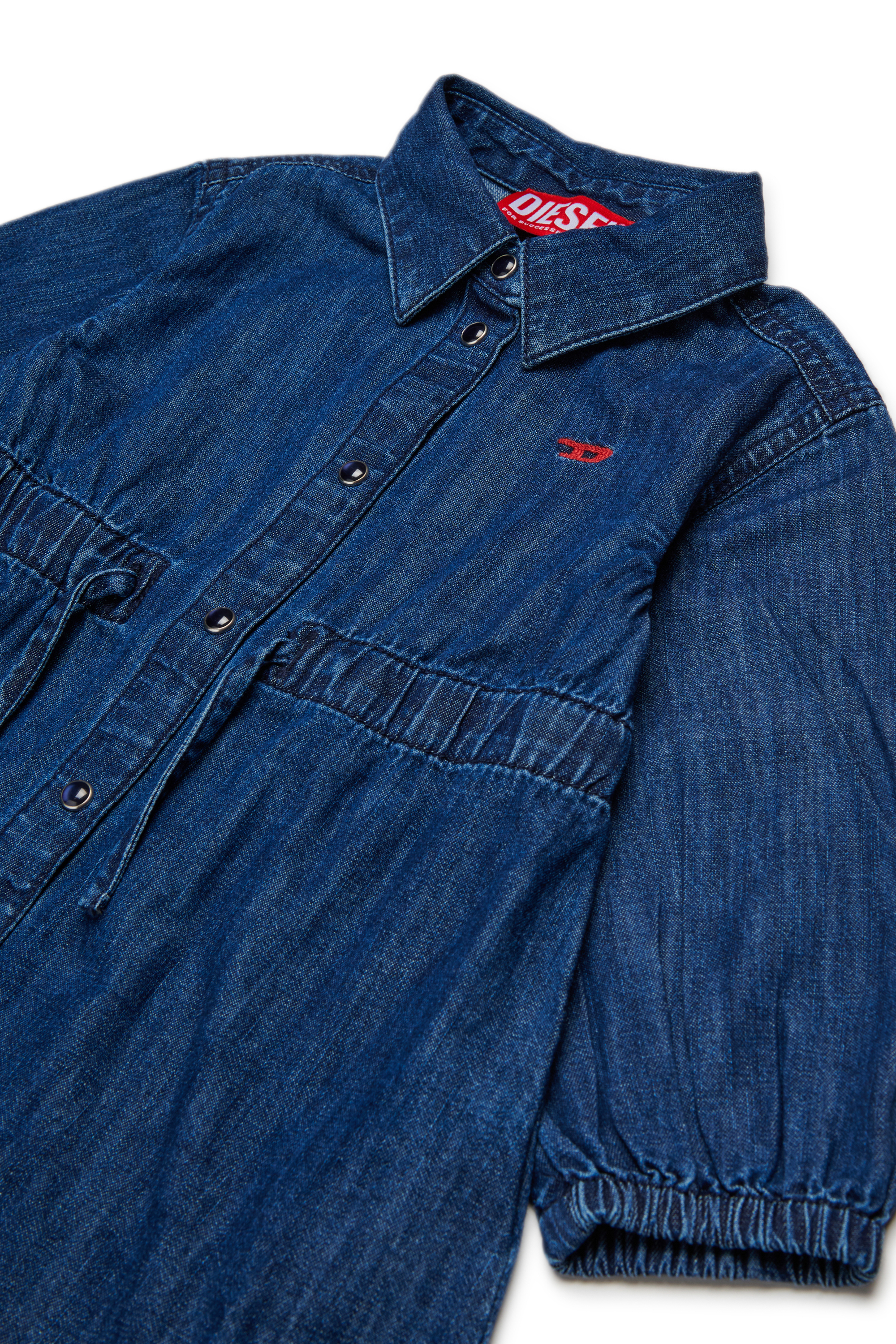 Diesel - DEMYB, Woman's Cotton dress with buttons in Dark Blue - 3