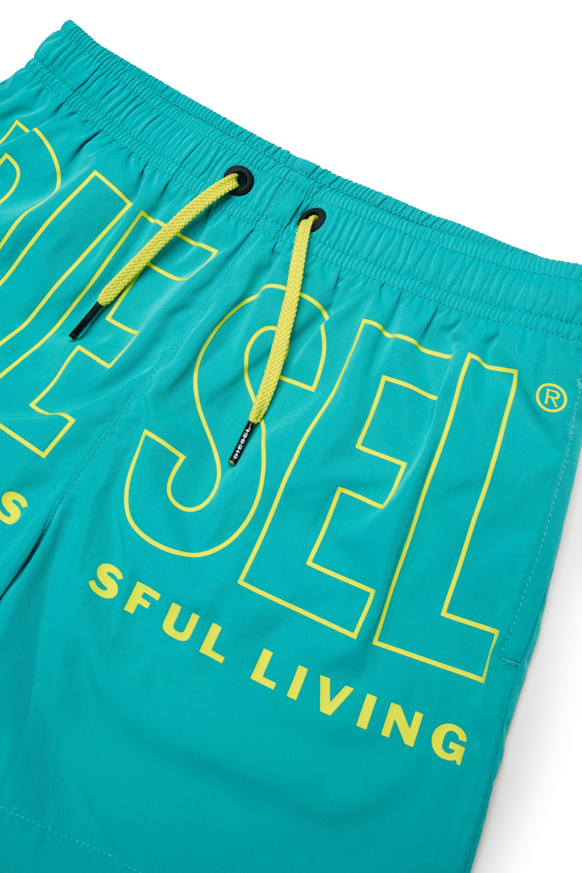 Diesel - MIDIT, Man's Swim shorts with maxi logo in Green - 3