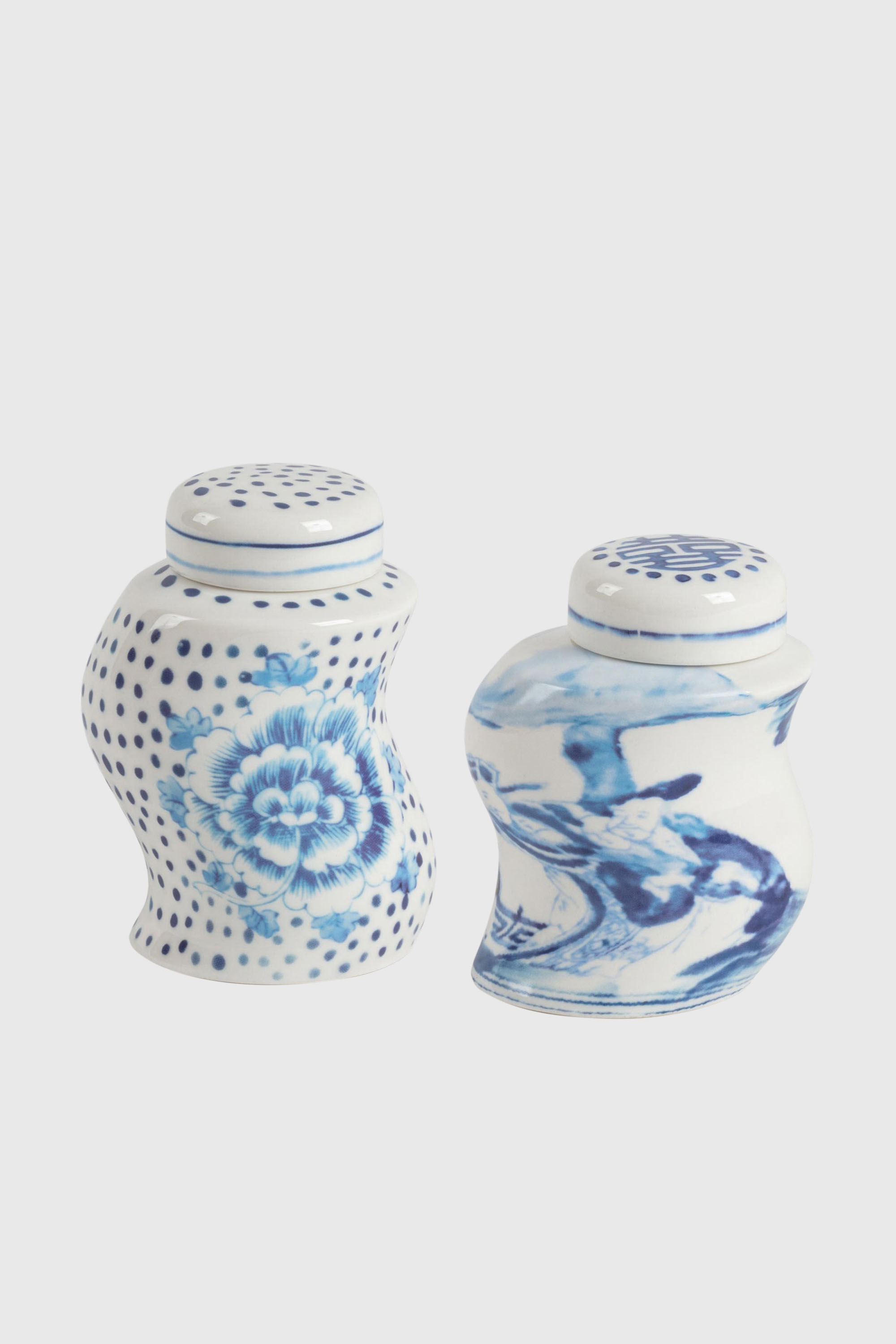 Diesel - 11289 PORCELAIN SPICES SHAKER SET "CLASS, Unisex's Porcelain spices shaker set in White/Blue - 1