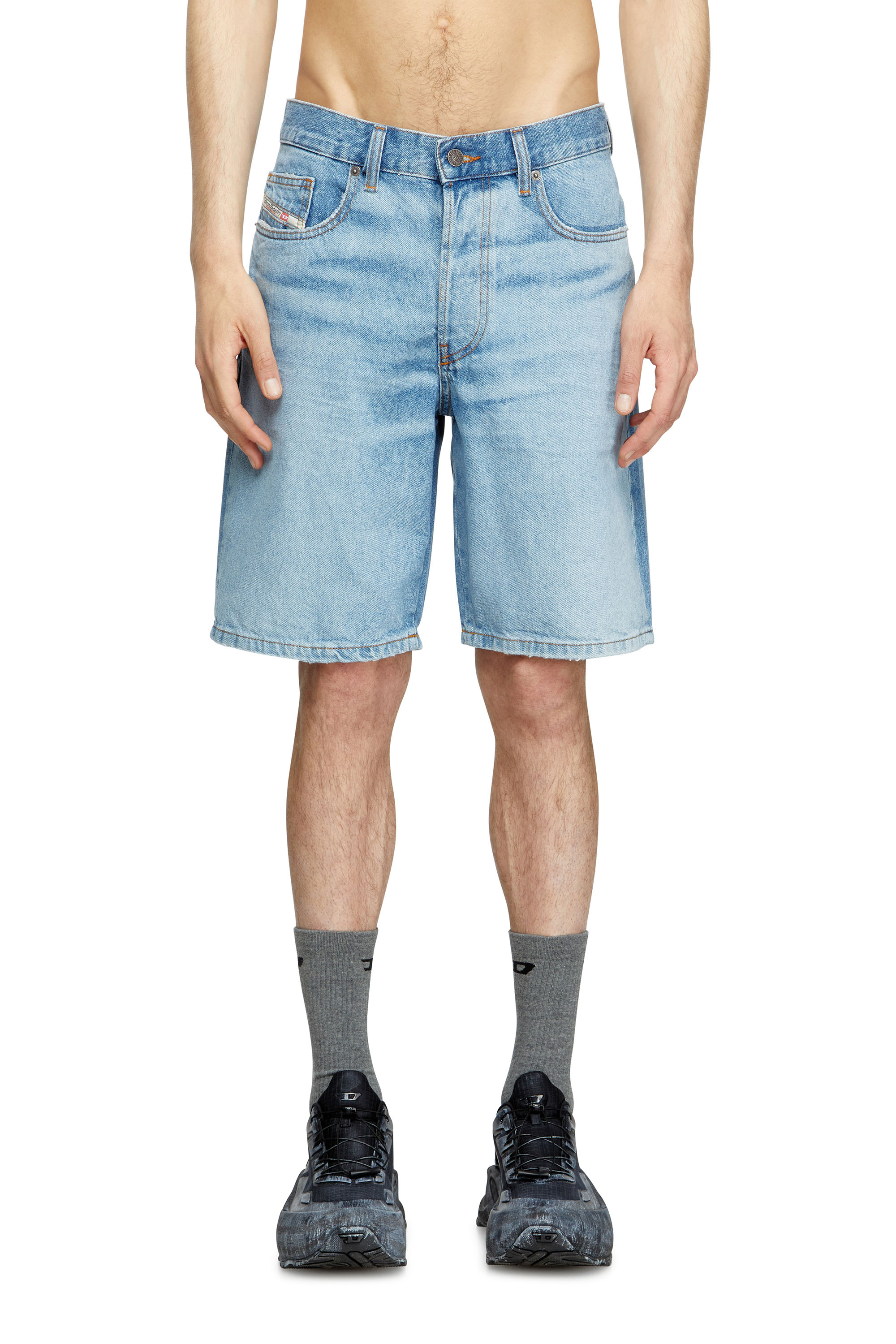 Diesel - REGULAR-SHORT, Man's Denim shorts in Light Blue - 3