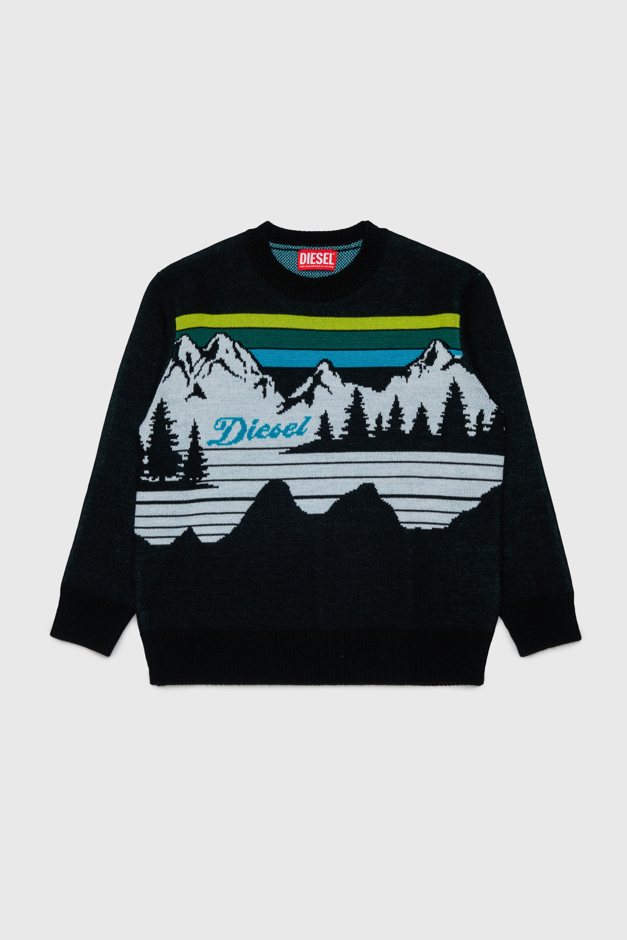 Wool-blend jumper with mountain motif