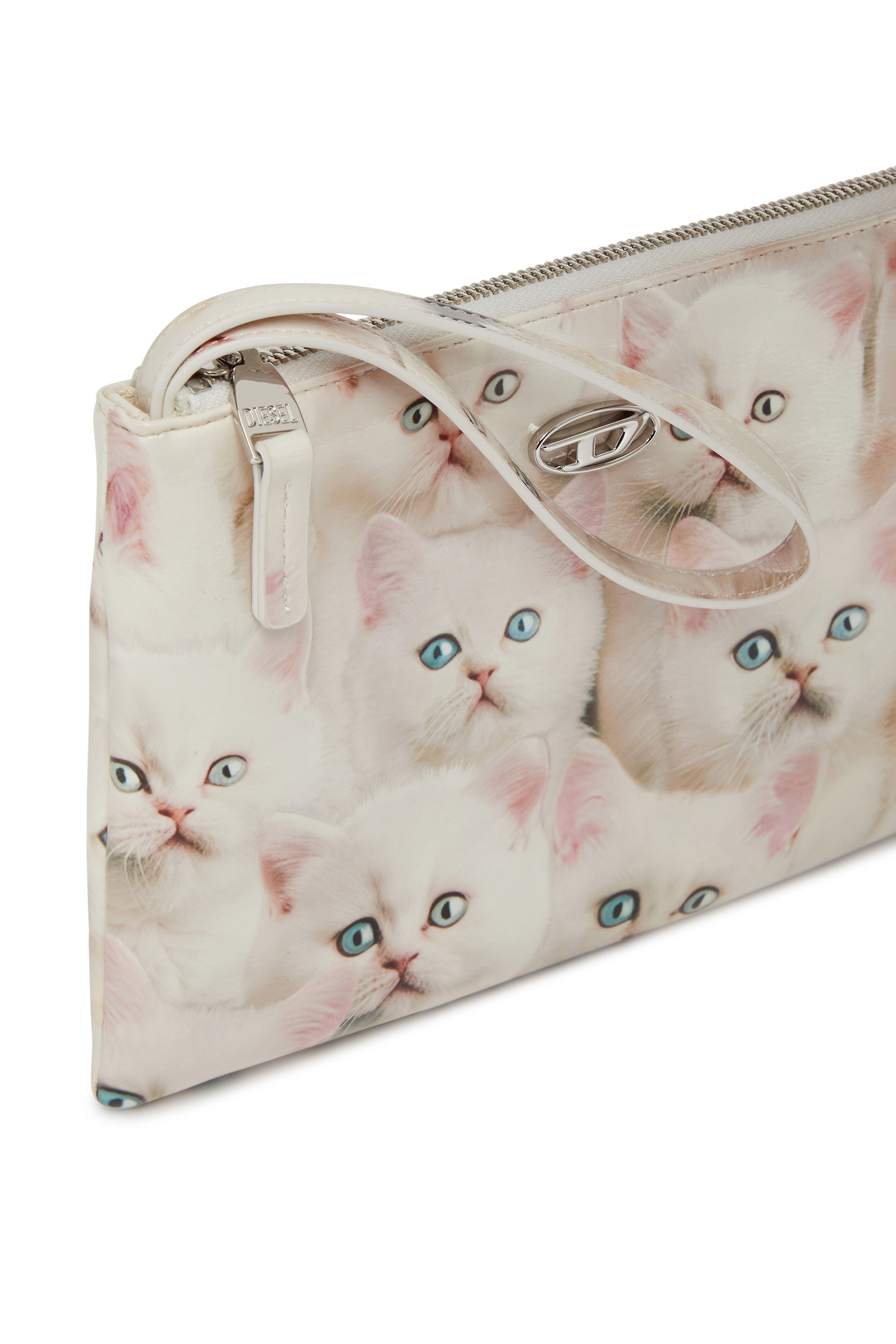 Diesel - PLAY POUCH II, Woman's Pouch in printed glossy PU in White - 5