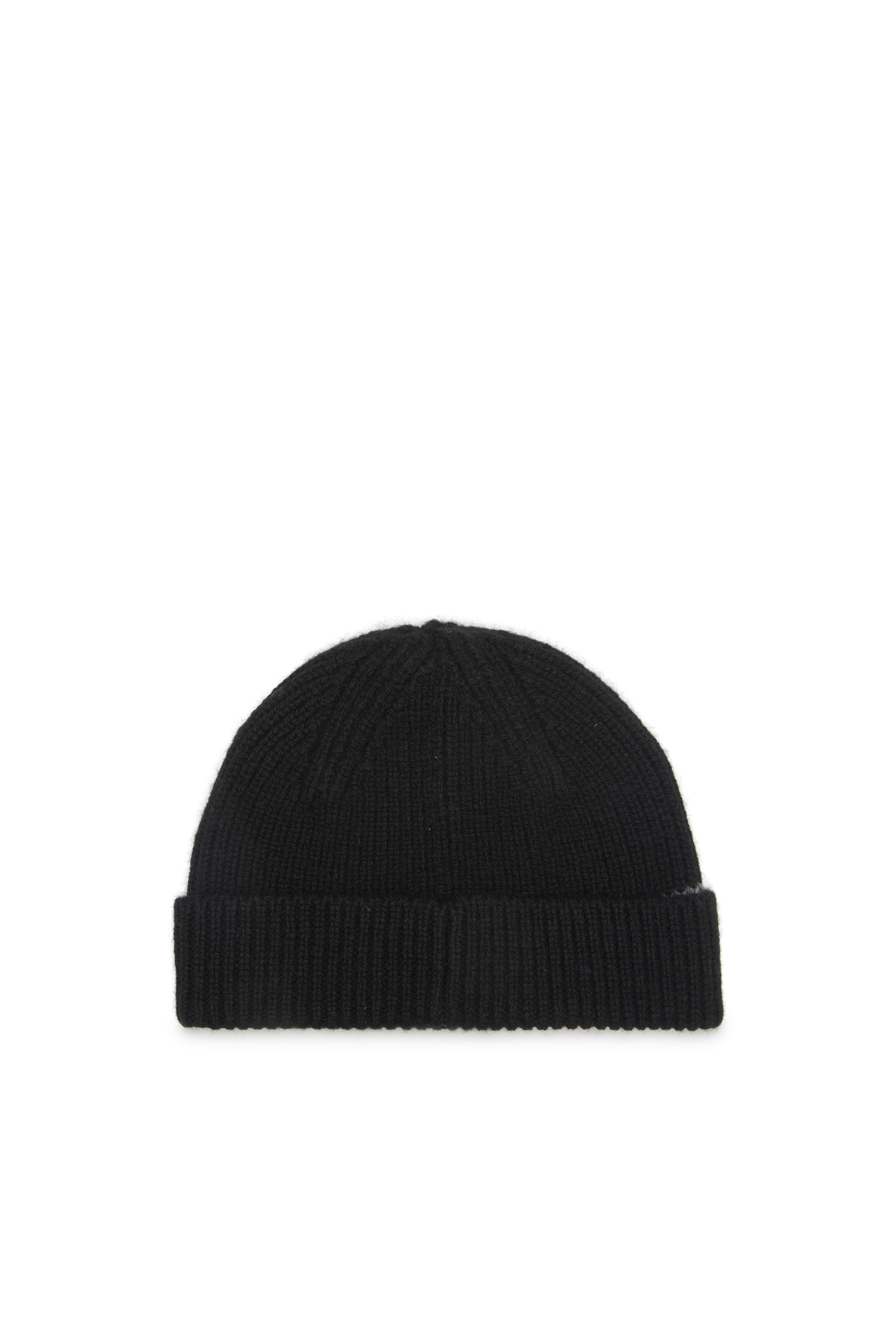 Diesel - K-ARAC, Unisex's Ribbed beanie with Oval D cut-out in Black - 2