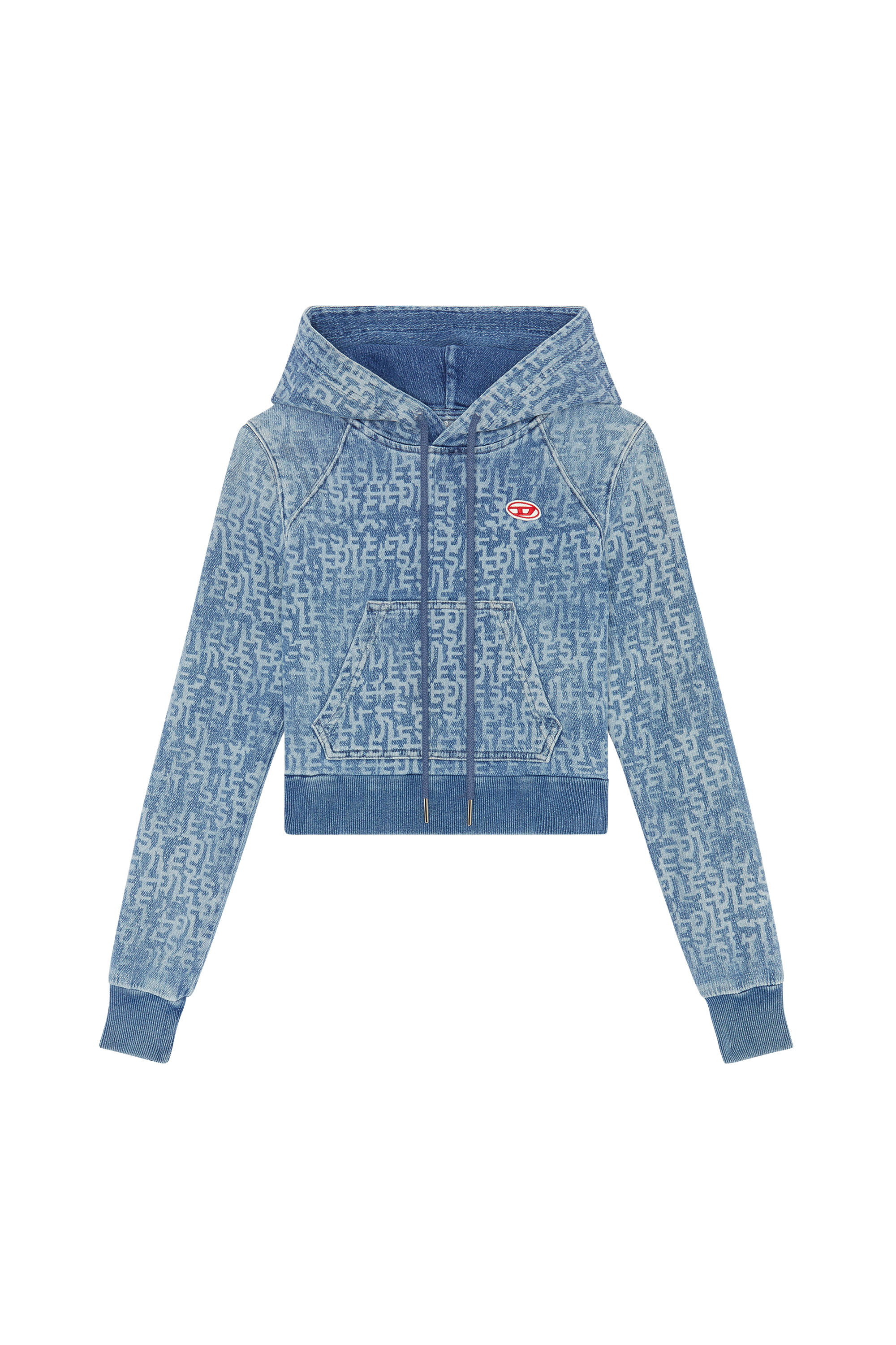 Diesel - D-ANGY TRACK DENIM HOODIE, Light Blue - Image 3