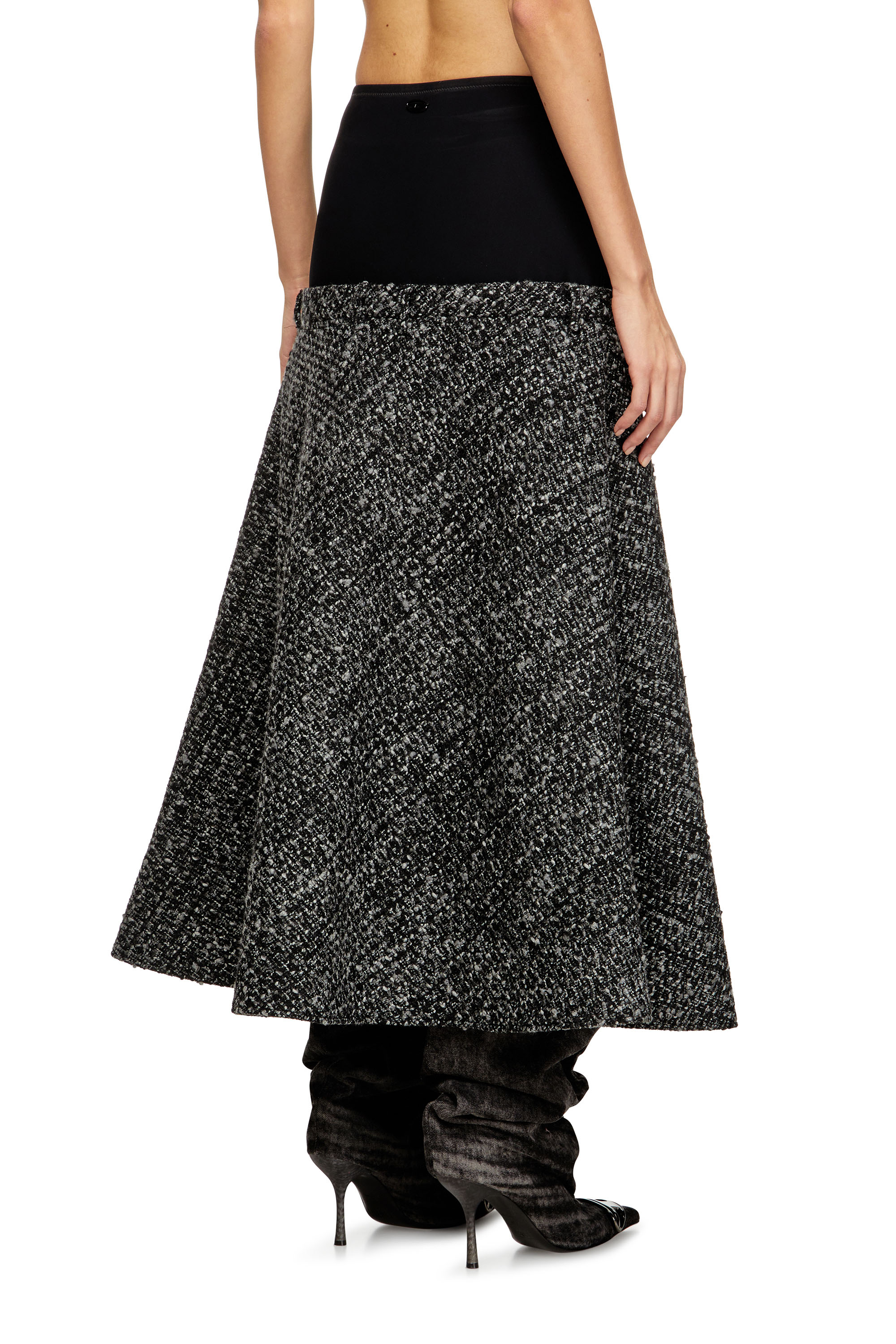 Diesel - O-GRACE, Woman's Bouclé skirt with stretch waist in Black - 4