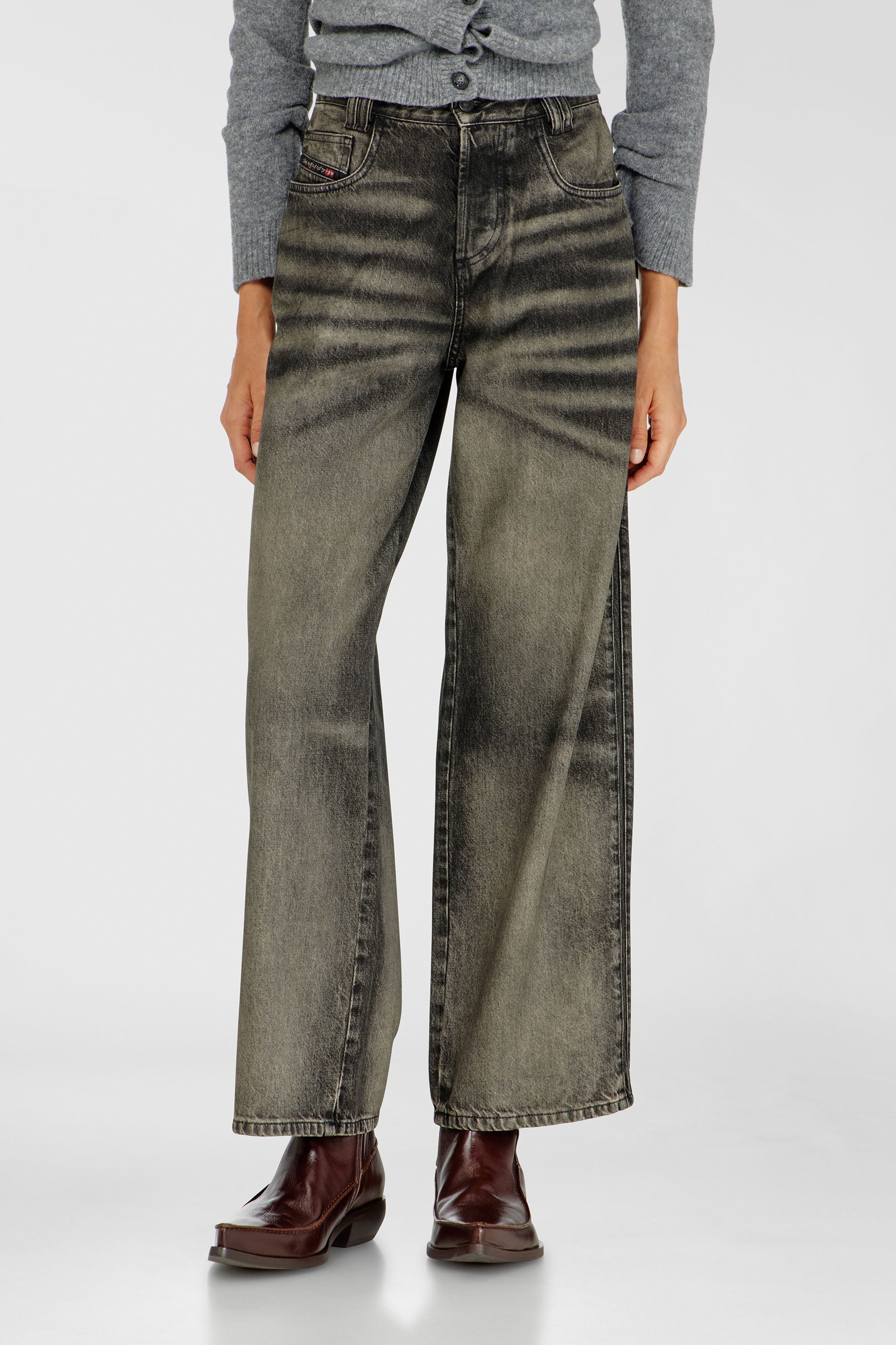 Diesel - Unisex's Relaxed Jeans 1982 D-Hakou 09R33, Black/Dark grey - 2