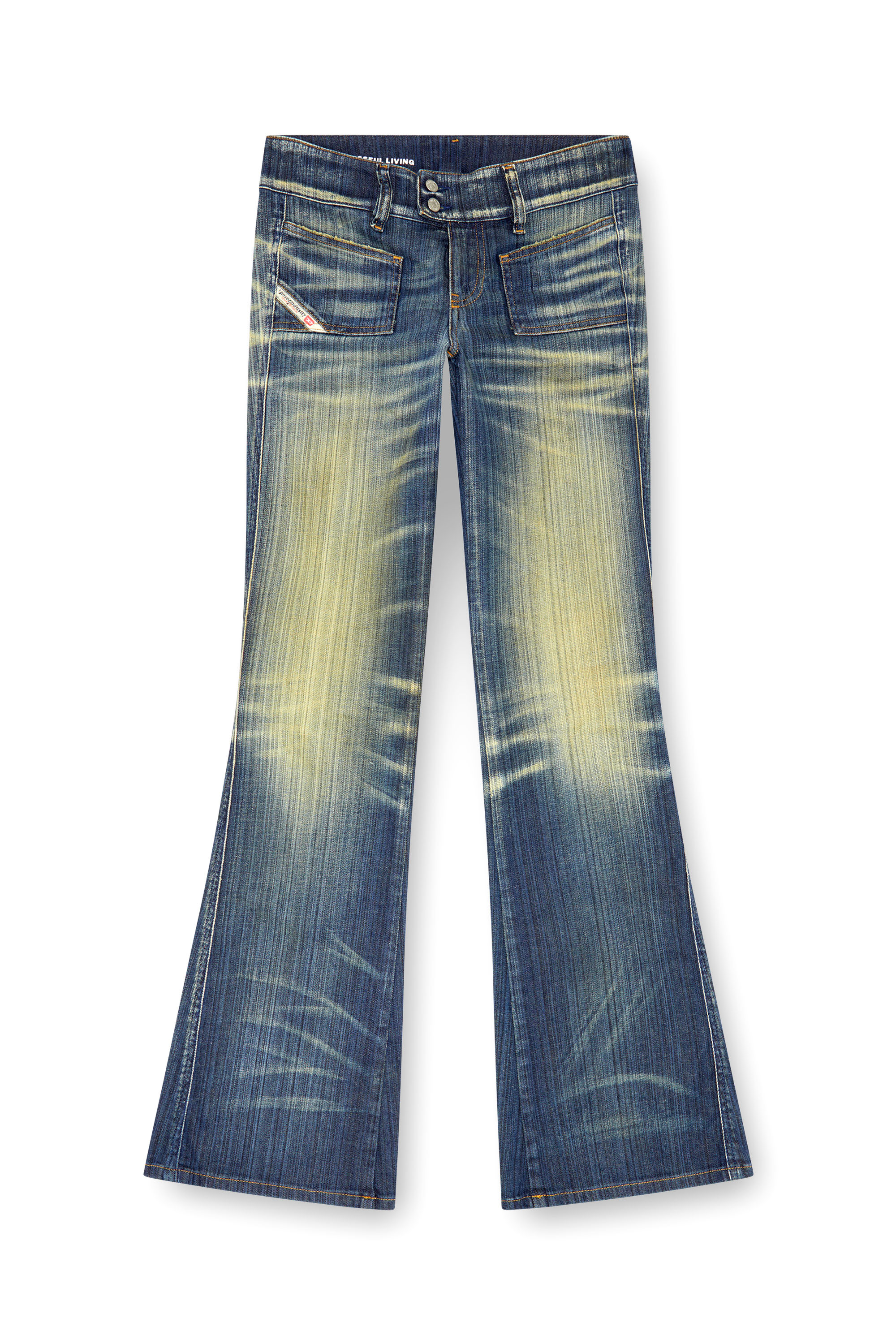 Diesel - Bootcut and Flare Jeans D-Hush 09J46, Dark Blue - Image 3