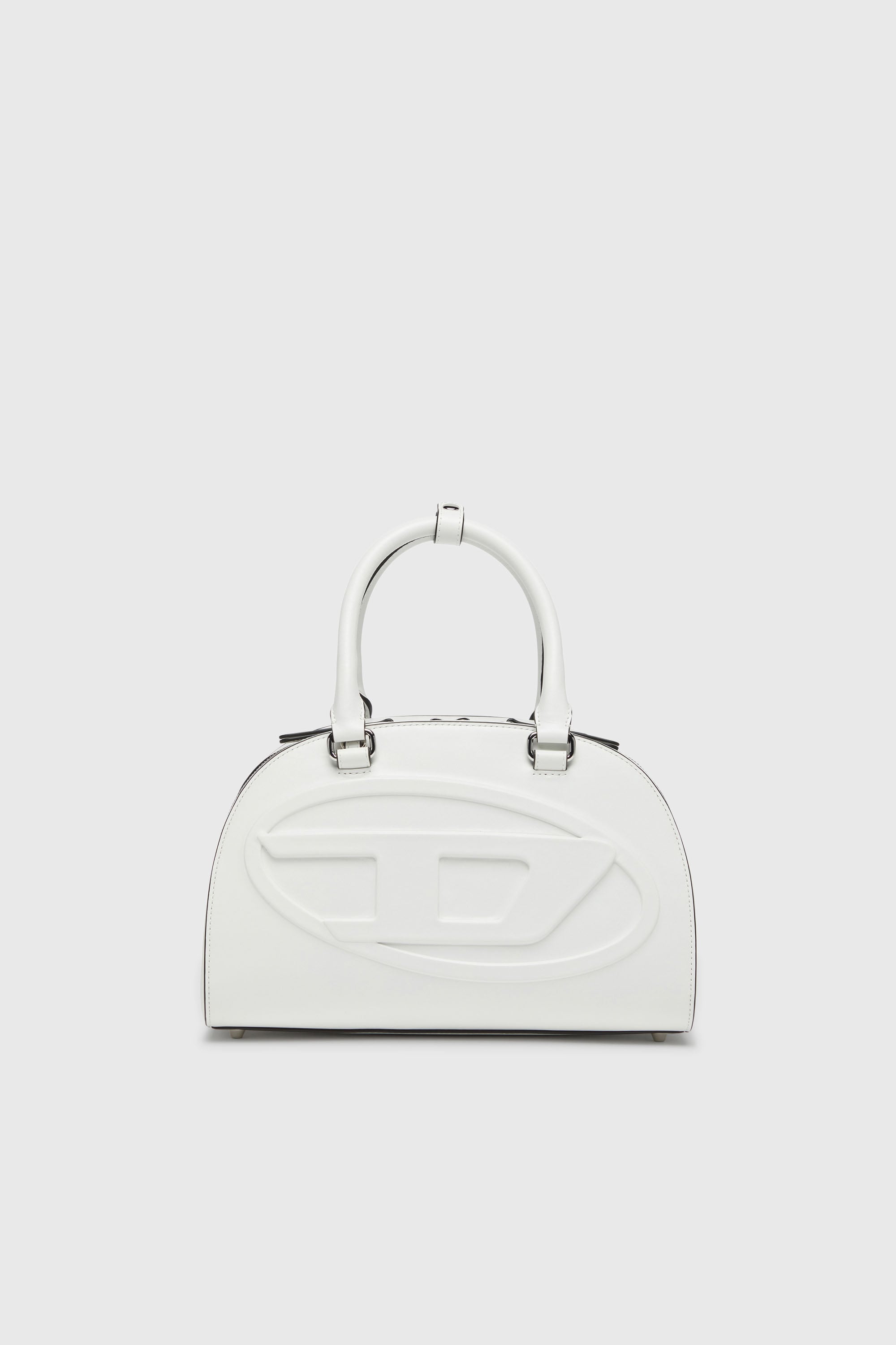 Diesel - 1DR DOME TOP HANDLE, Woman's 1DR Dome-Leather bowling bag in White - 1