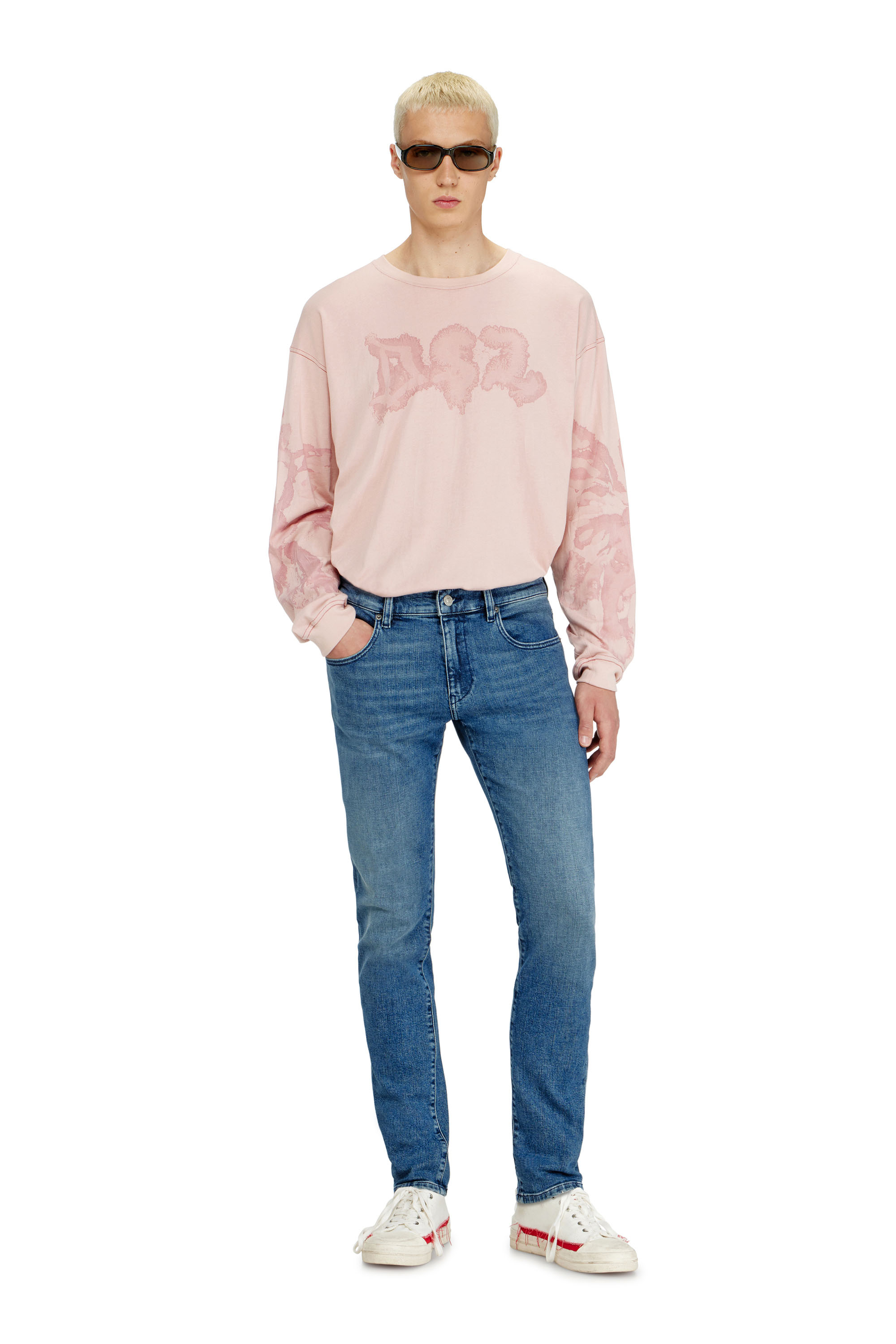 Diesel - Man's Slim Jeans 2019 D-Strukt 0HDBK, Medium blue - 4