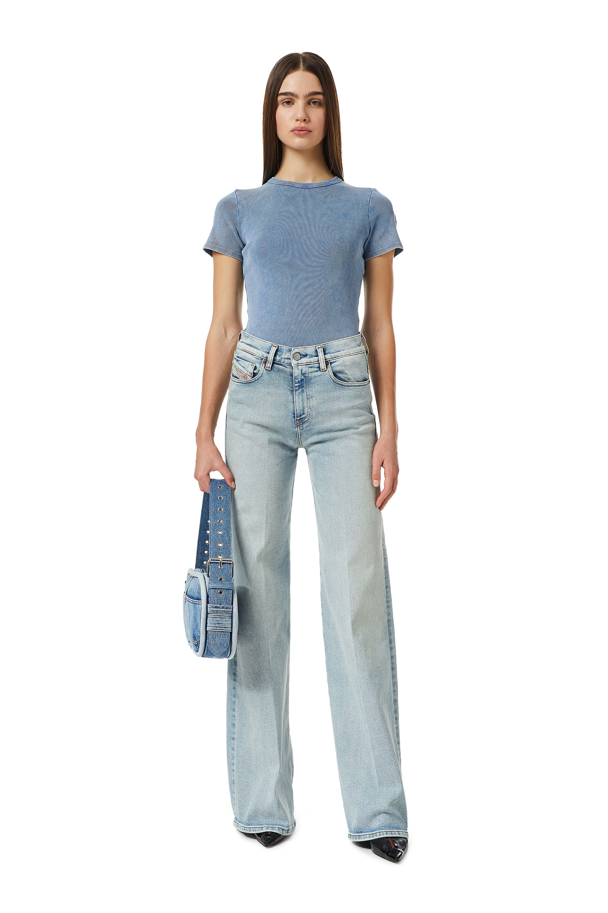 Diesel - 1978 09C08 Bootcut and Flare Jeans, Light Blue - Image 5