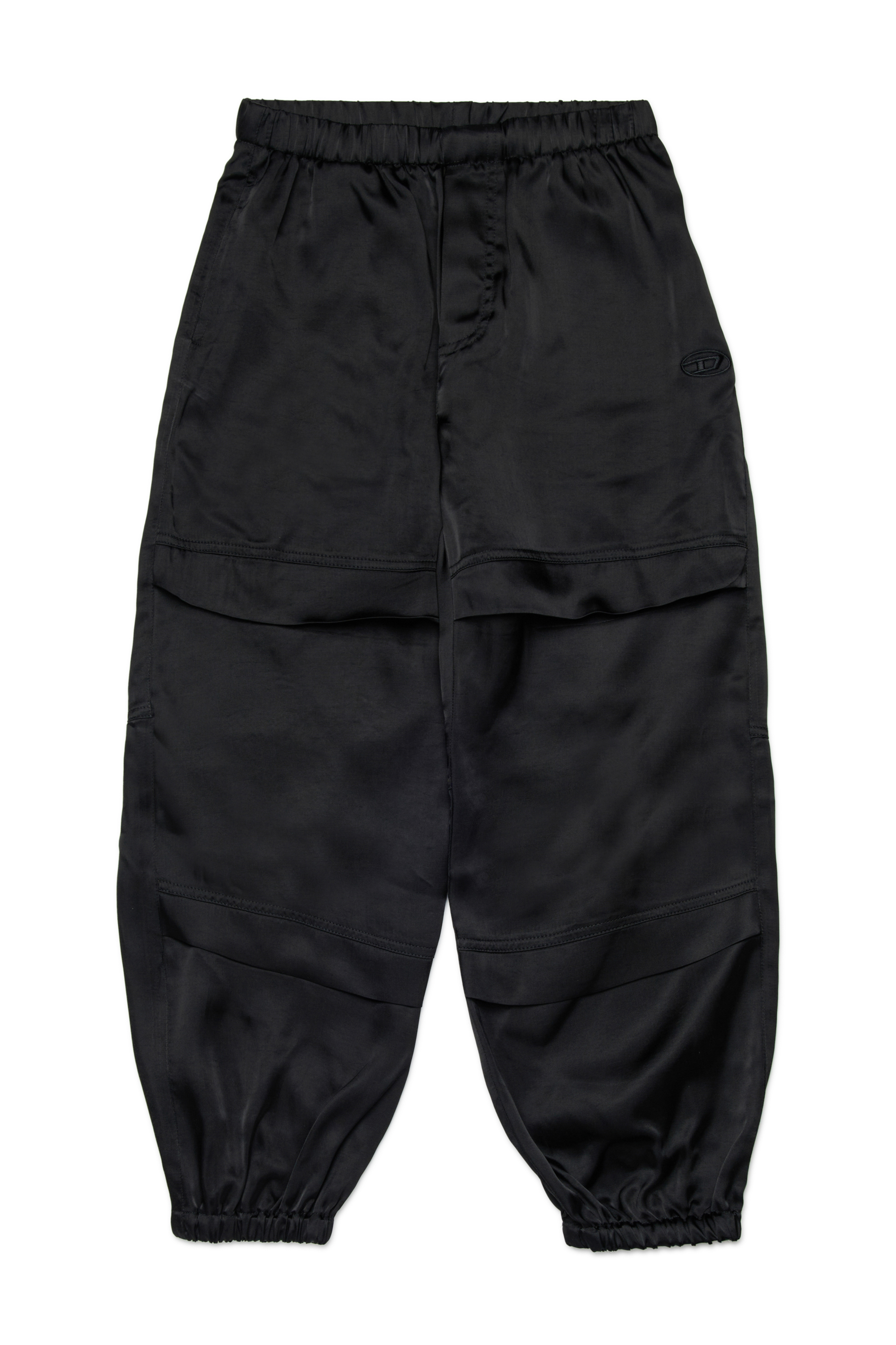 Diesel - PSAFFER, Woman's Satin pants with utility pockets in Black - 1
