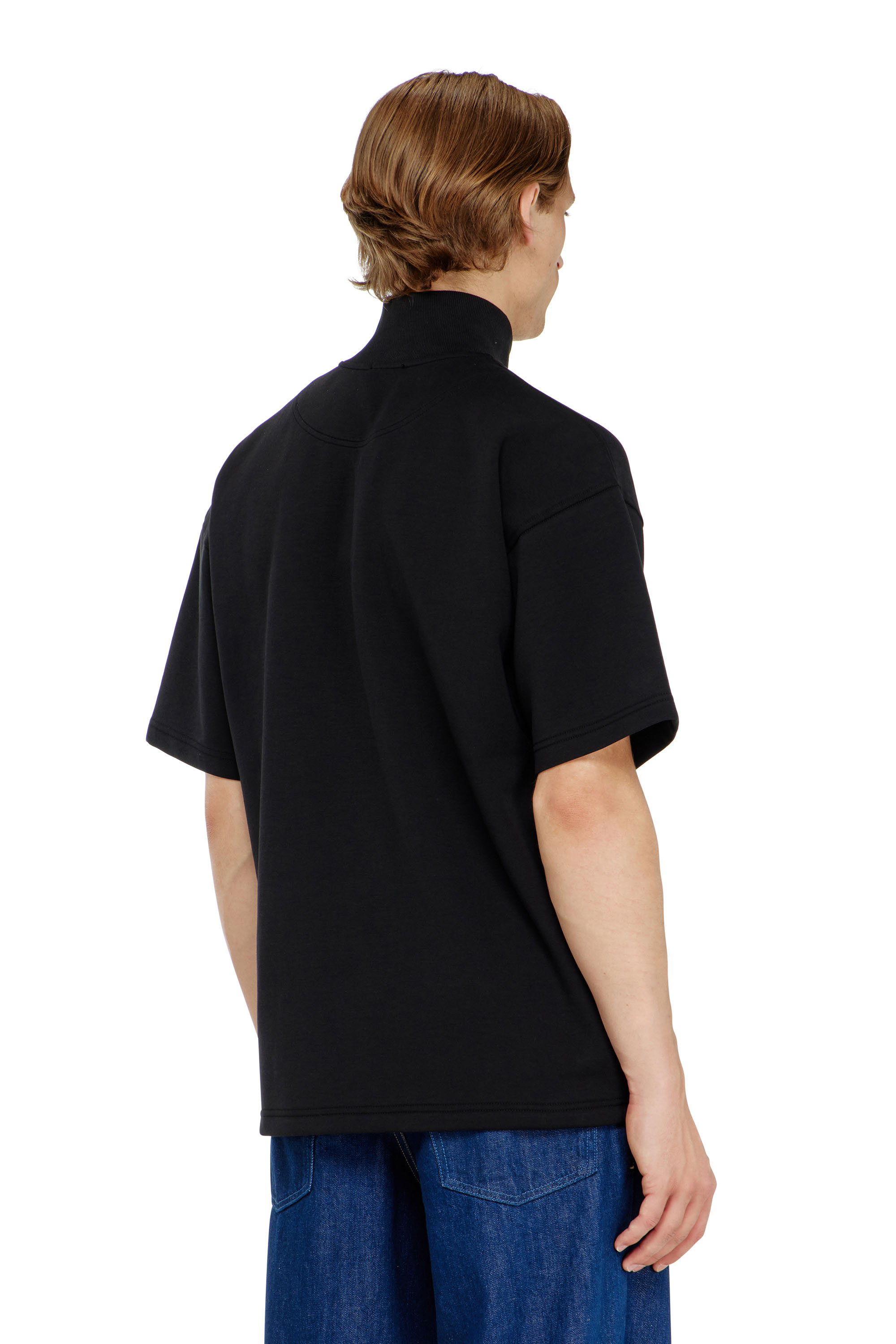 Diesel - S-CUBY, Man's Short-sleeve half-zip sweatshirt in light scuba in null - 4