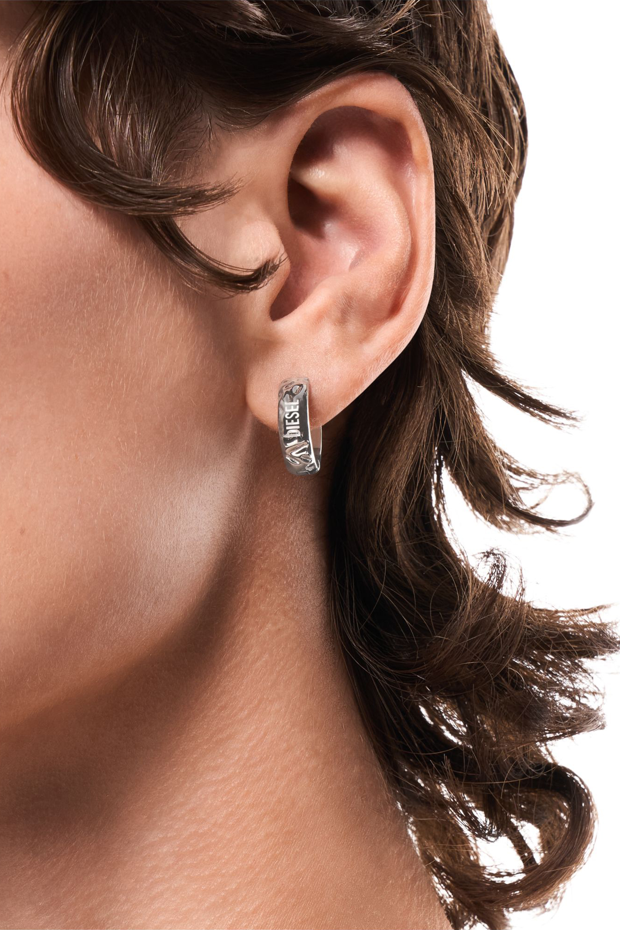 Diesel - DX1730040, Unisex's Stainless Steel Hoop Earring in Silver - 3