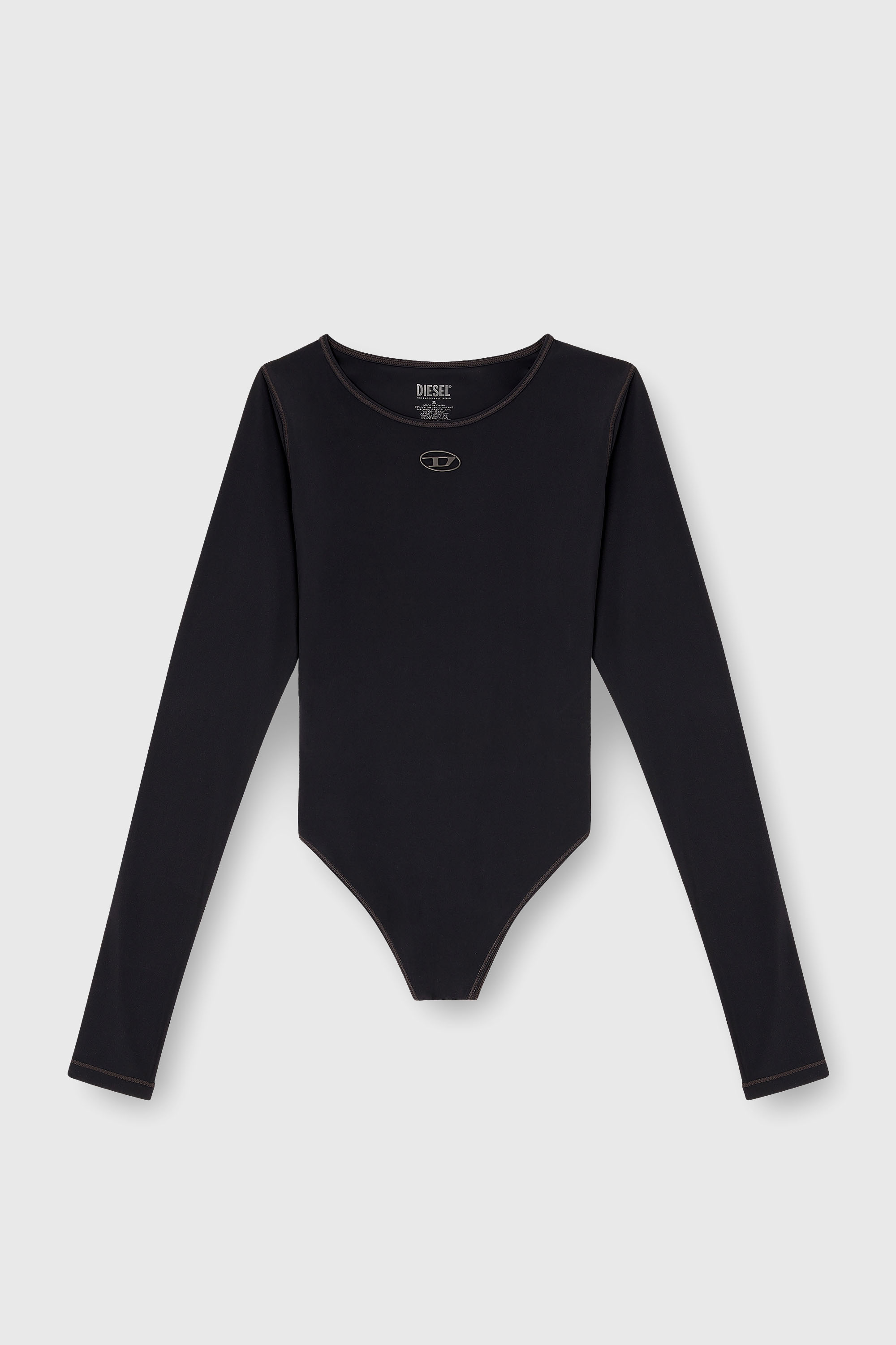 Diesel - ANGELICA-UTLT, Woman's Bodysuit with cut-out Oval D in Black - 2