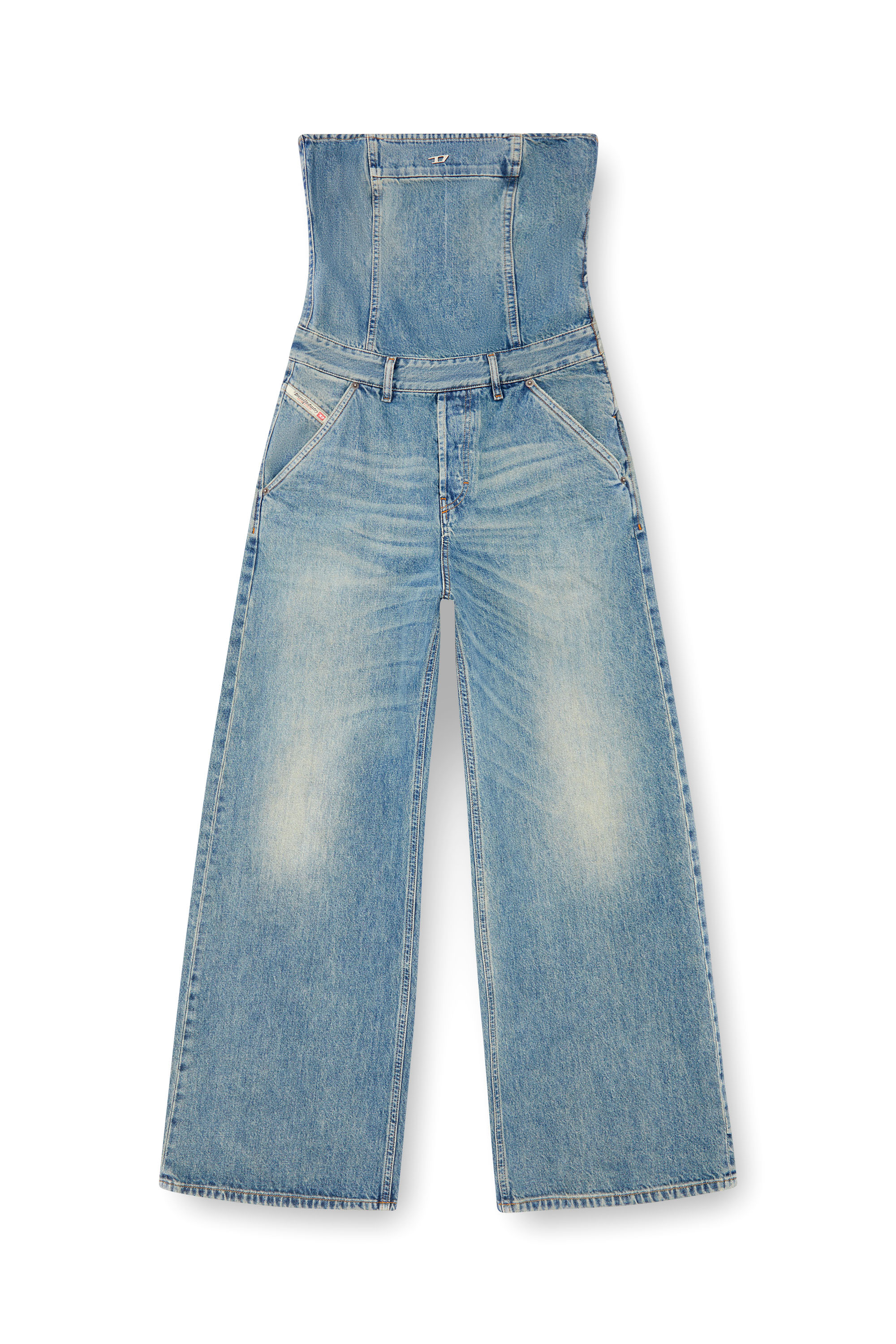 DE-BRIDE, Light Blue Diesel - DE-BRIDE, Woman's Denim strapless jumpsuit in Light Blue - 2