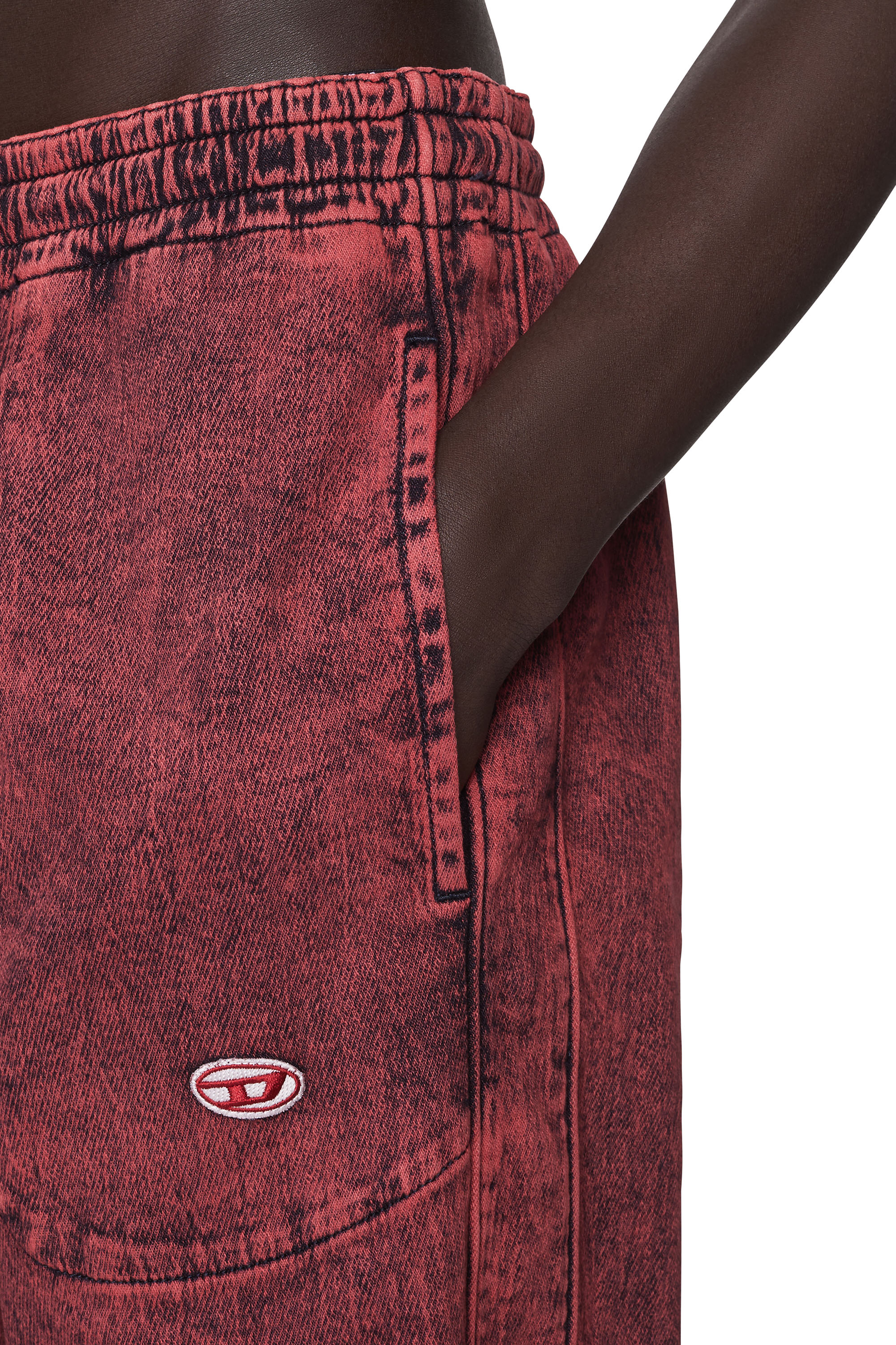 Diesel - D-Martians Track Denim 09D16 Straight, Red - Image 3