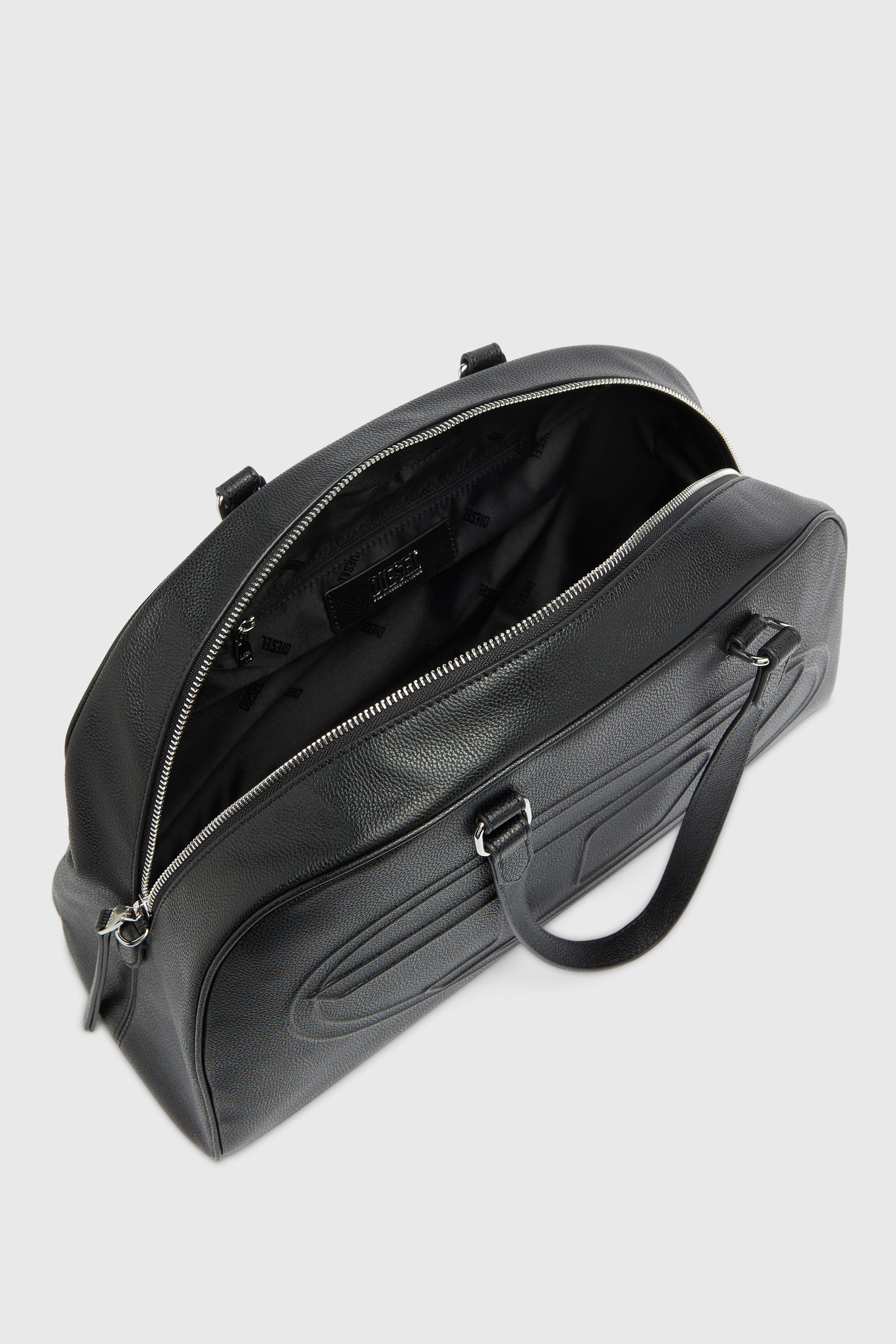 Diesel - 1DR DOME DUFFLE, Unisex's 1DR Dome - Leather travel bag with Oval D logo in Black - 3