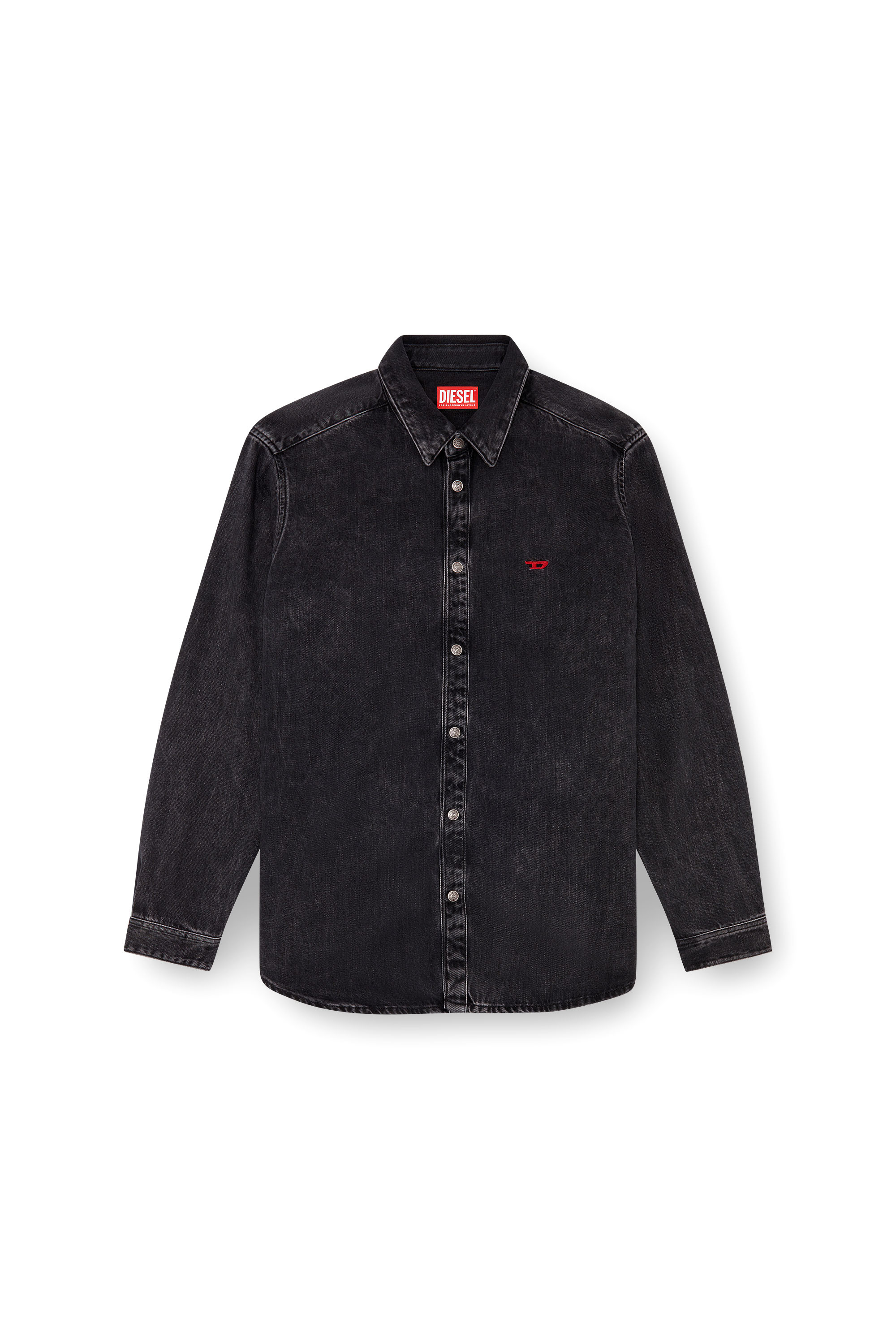 Diesel - D-SIMPLY, Man's Shirt in Tencel denim in Black - 3