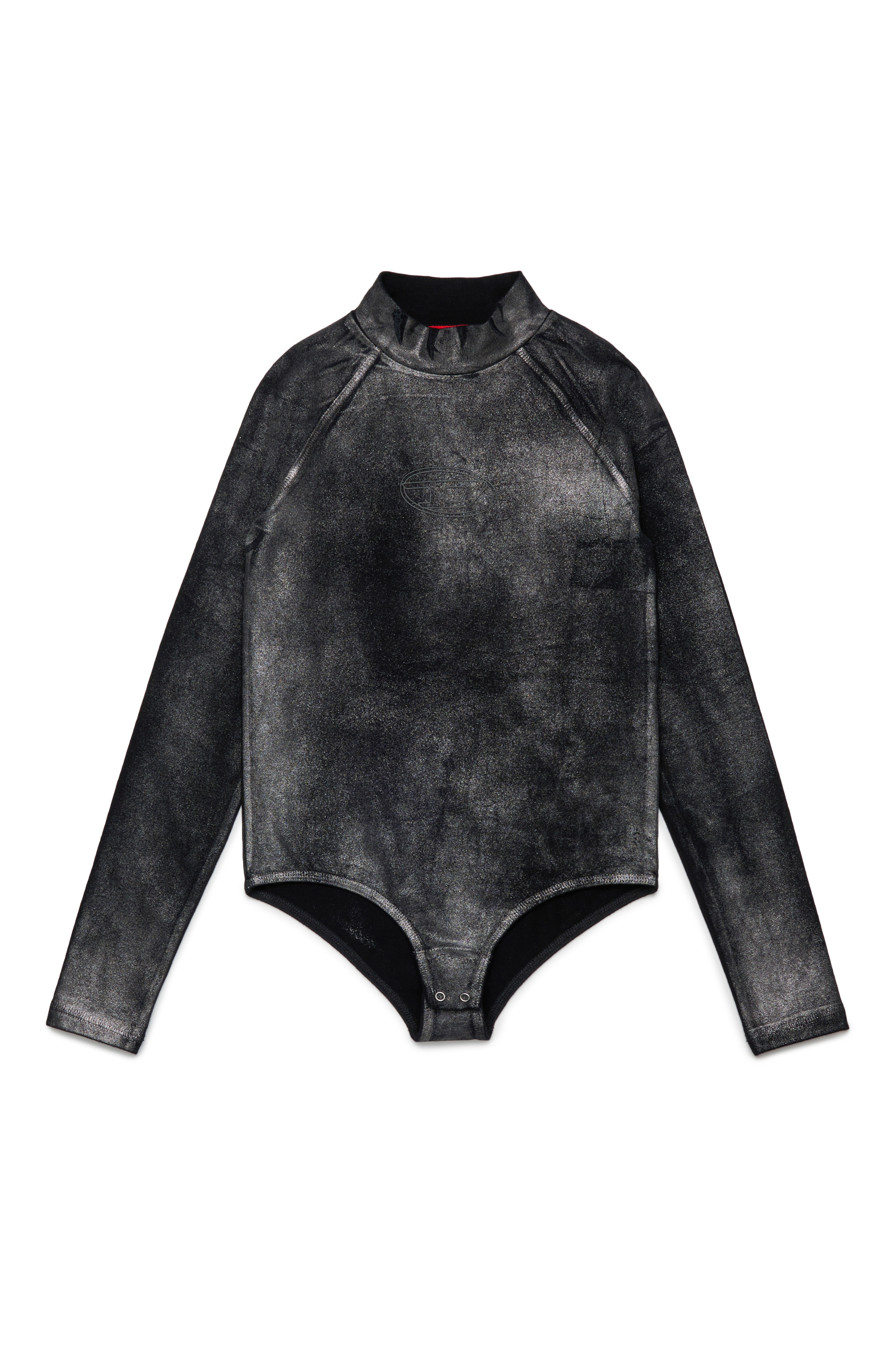 Diesel - BALDA, Woman's Cotton bodysuit with mock neck in Black - 1