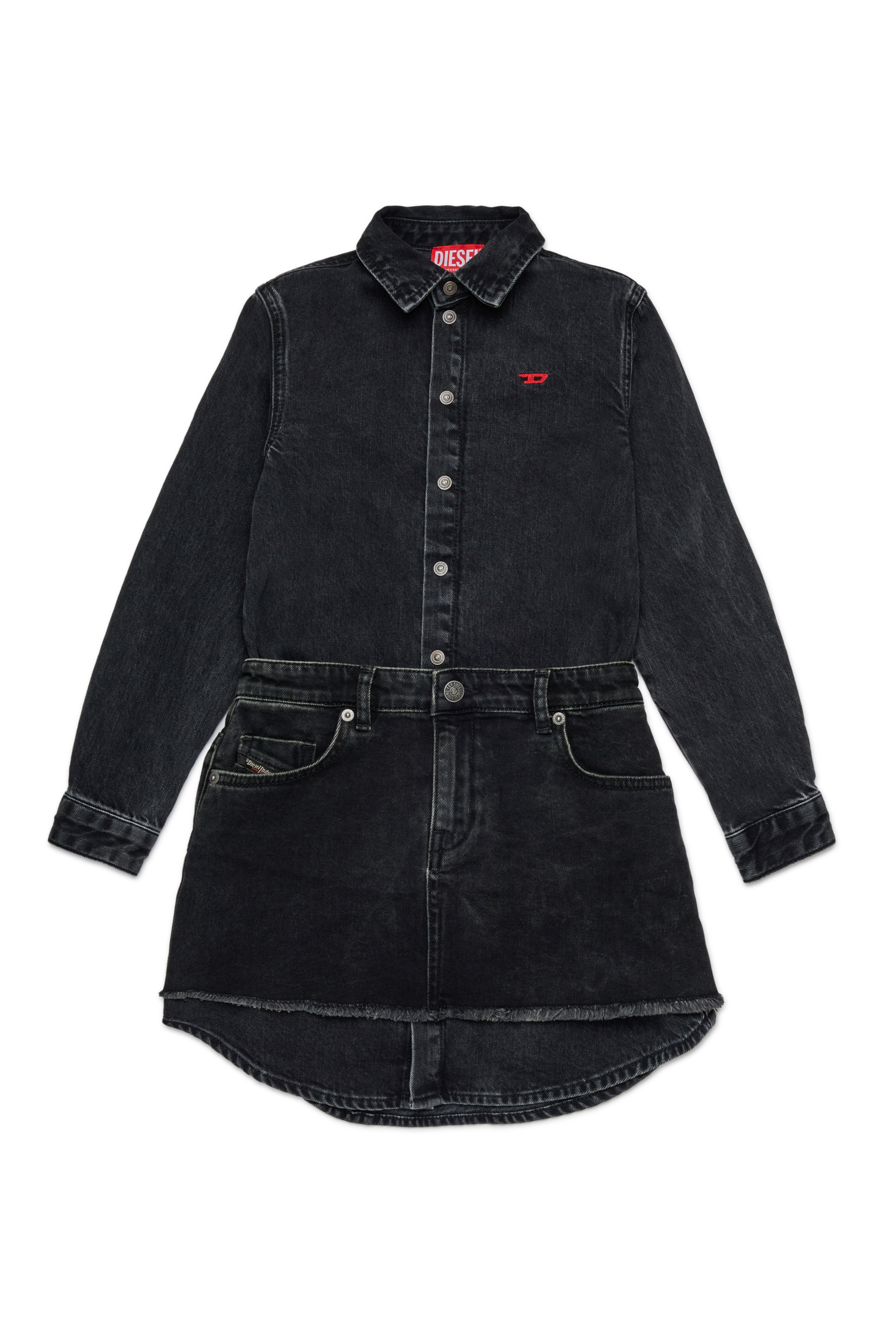 Diesel - DESSY, Woman's Denim dress with pockets in Black - 1