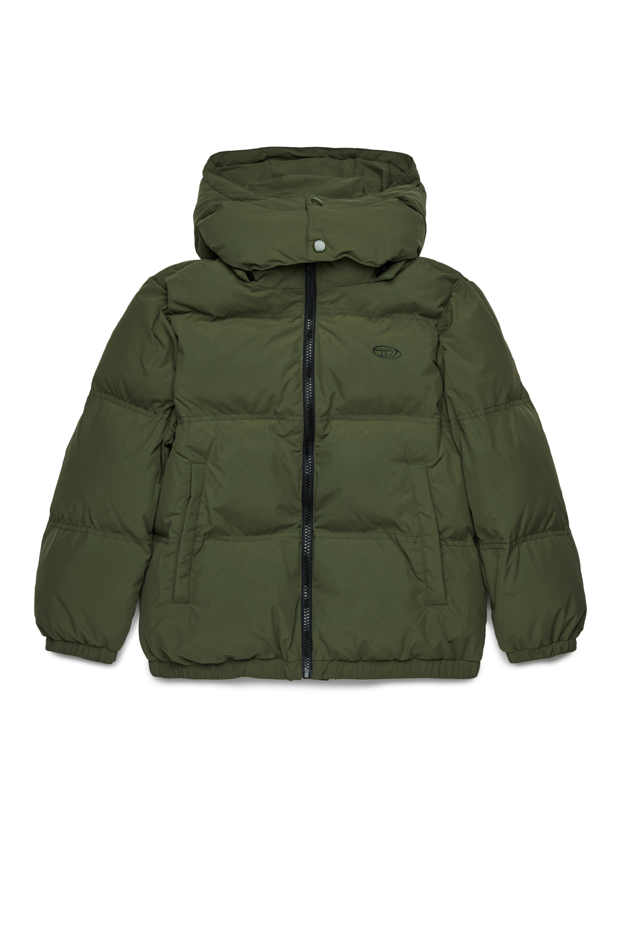 Diesel - JWRAVEEL, Unisex's Nylon jacket with hood in Green - 1