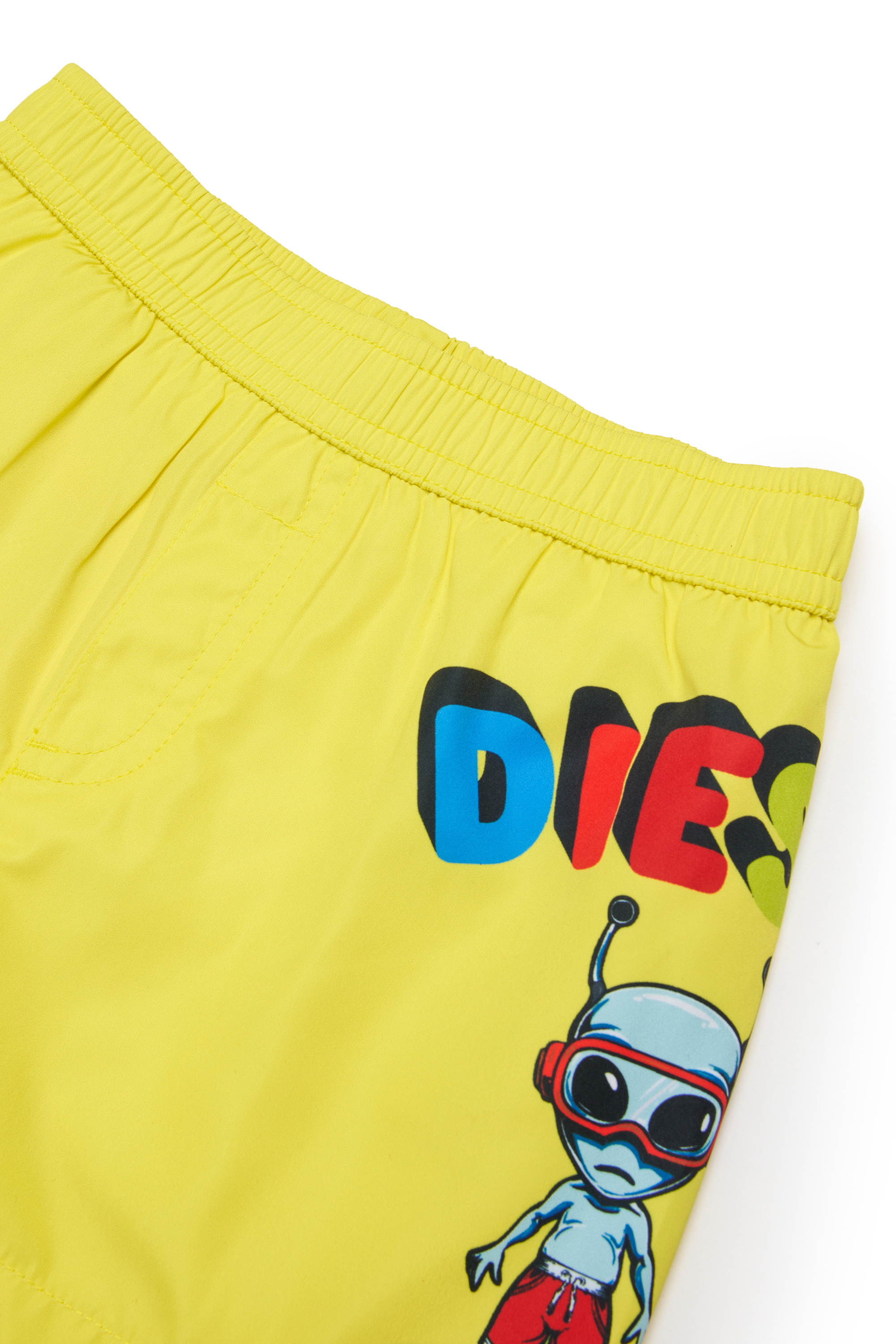 Diesel - MIRULYB, Man's Swim shorts with alien print in Yellow - 3
