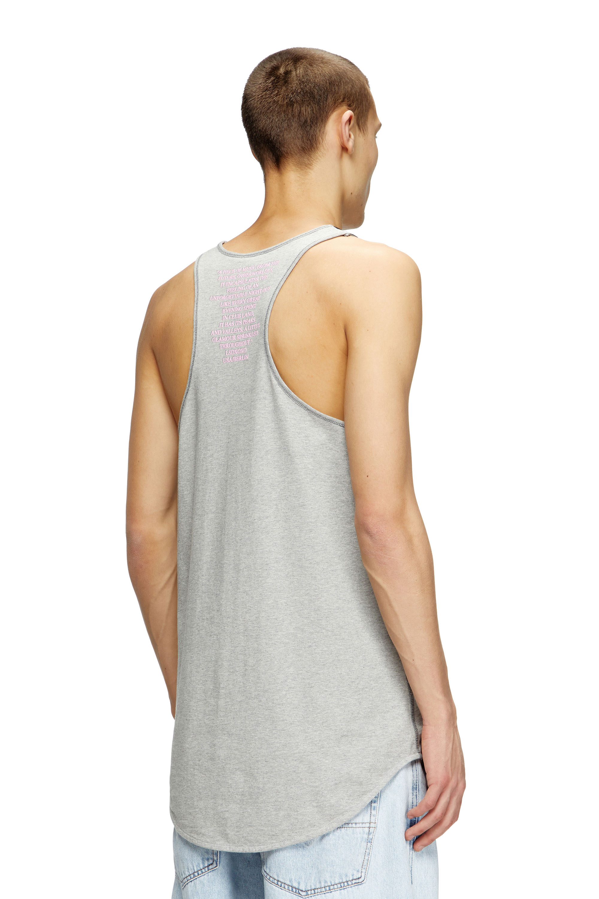 Diesel - T-SHAN, Unisex's Tank top with lyrics print in Grey - 4