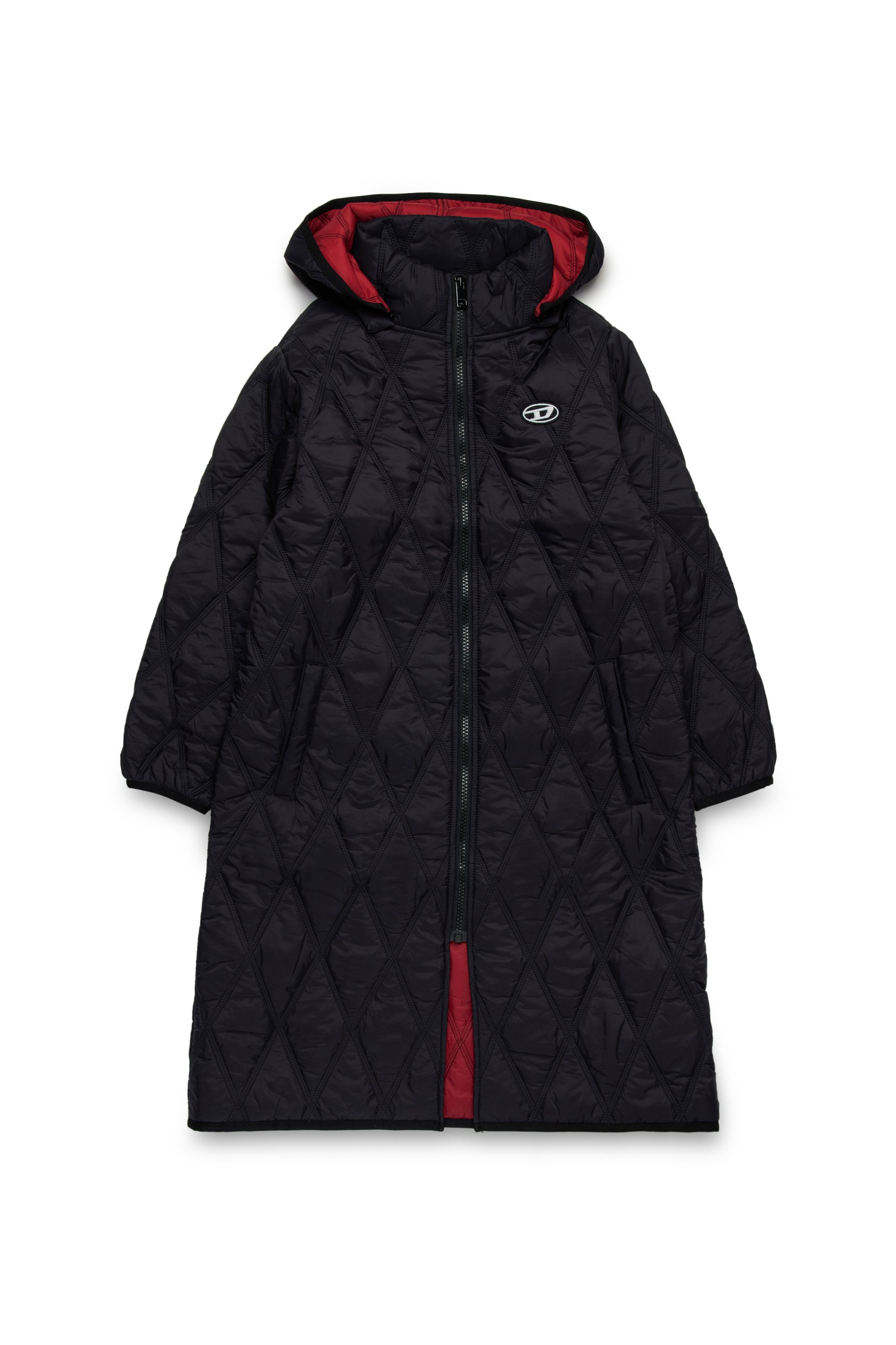 Diesel - JUCCALED, Woman's Hooded quilted nylon coat in Black - 1