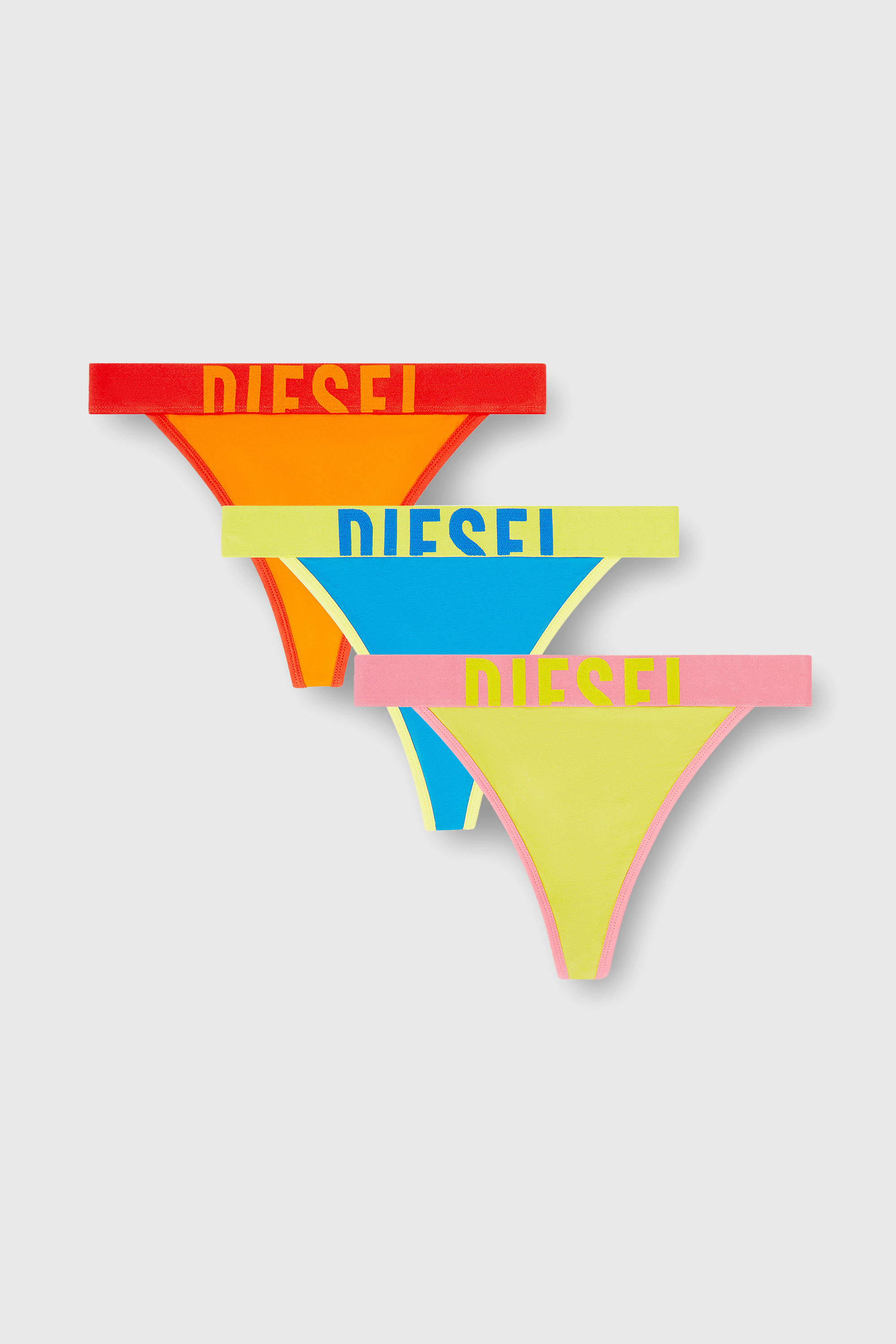 Diesel - MARIANNA-D-POP-3PACK, Woman's Three-pack stretch cotton multicolour thongs in Multicolor - 1