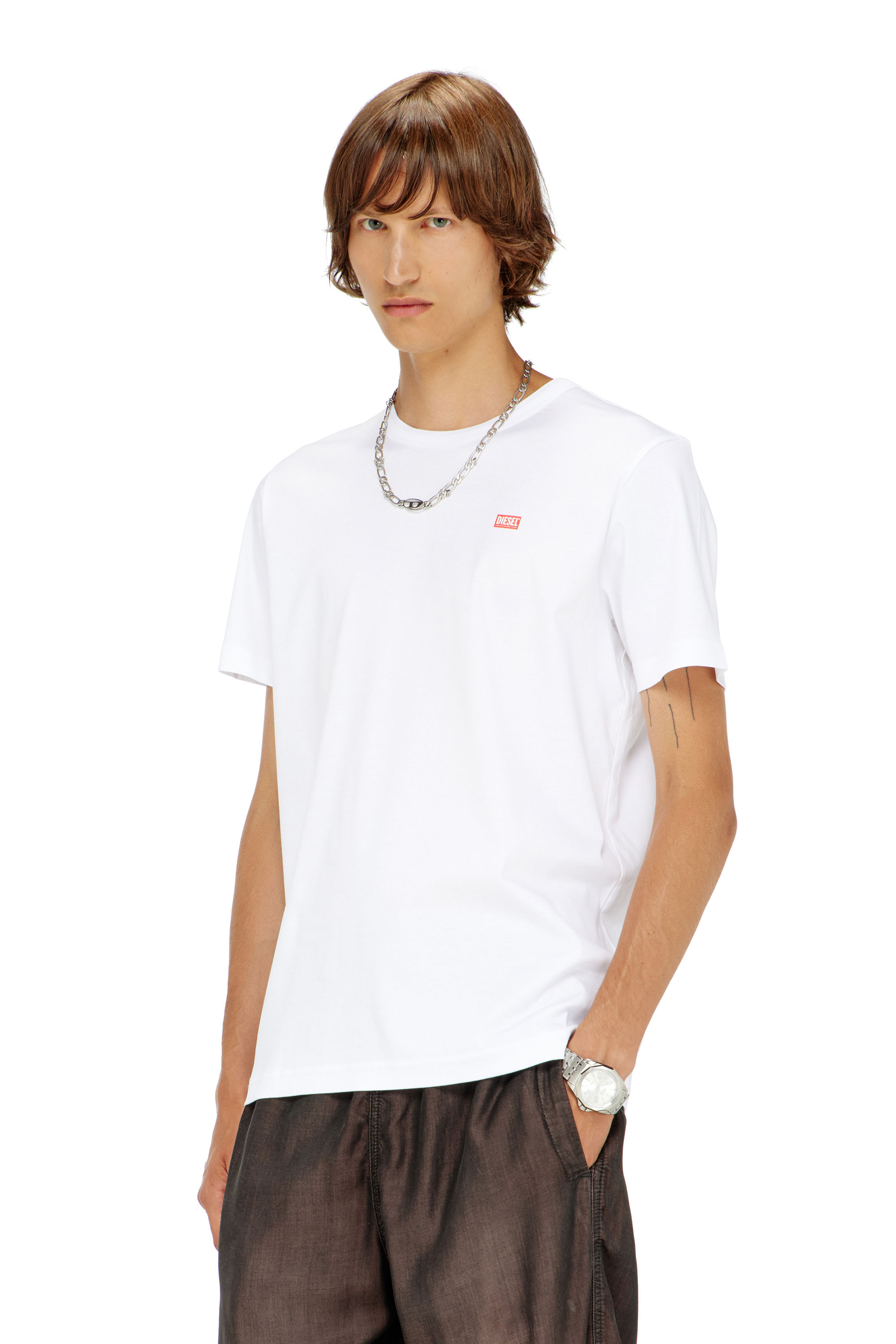 Diesel - T-MIEGOR-K77, Man's T-shirt in mercerised cotton in White - 3