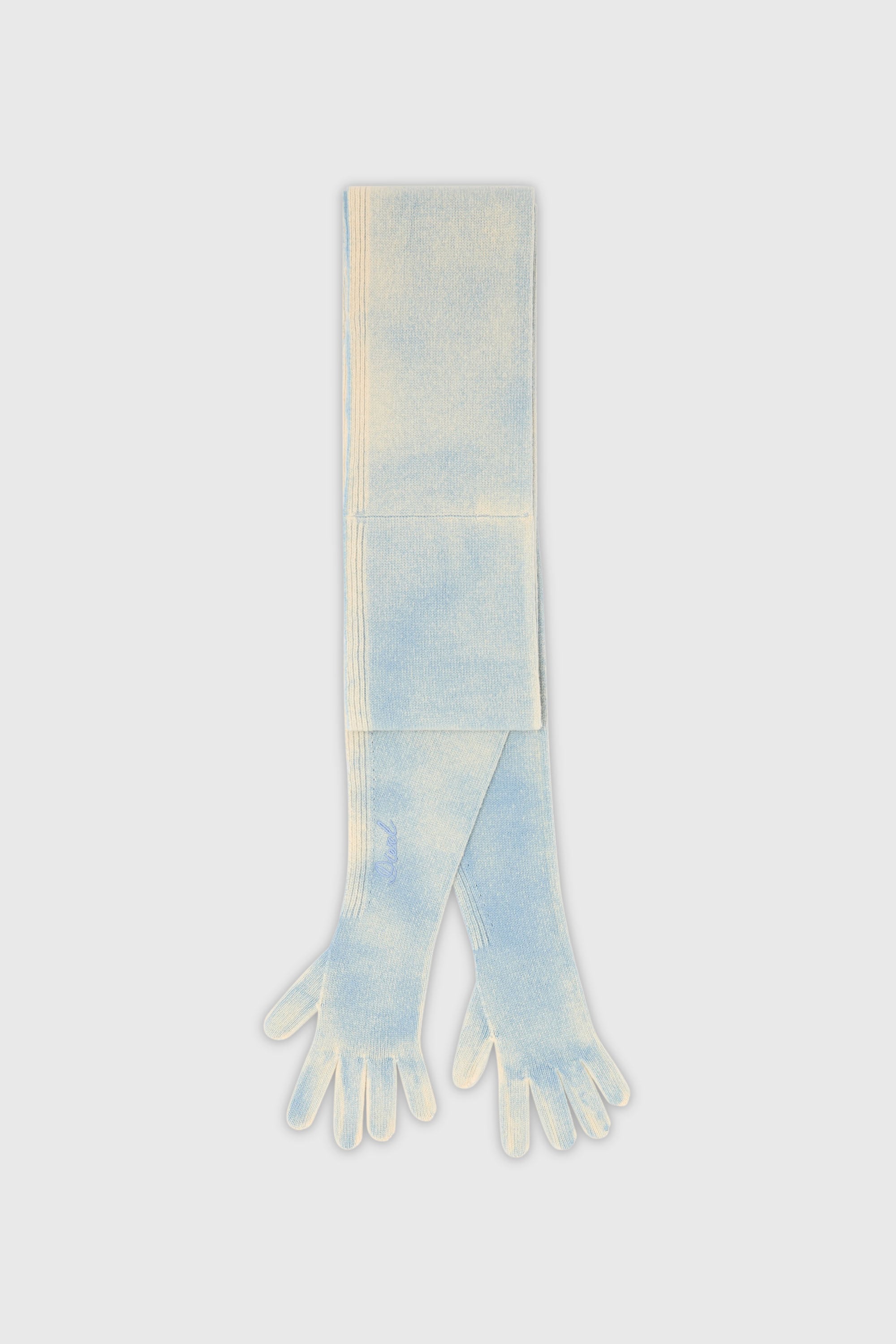 Diesel - K-EVIN, Unisex's Hybrid glove-scarf in two-tone wool in Blue - 2