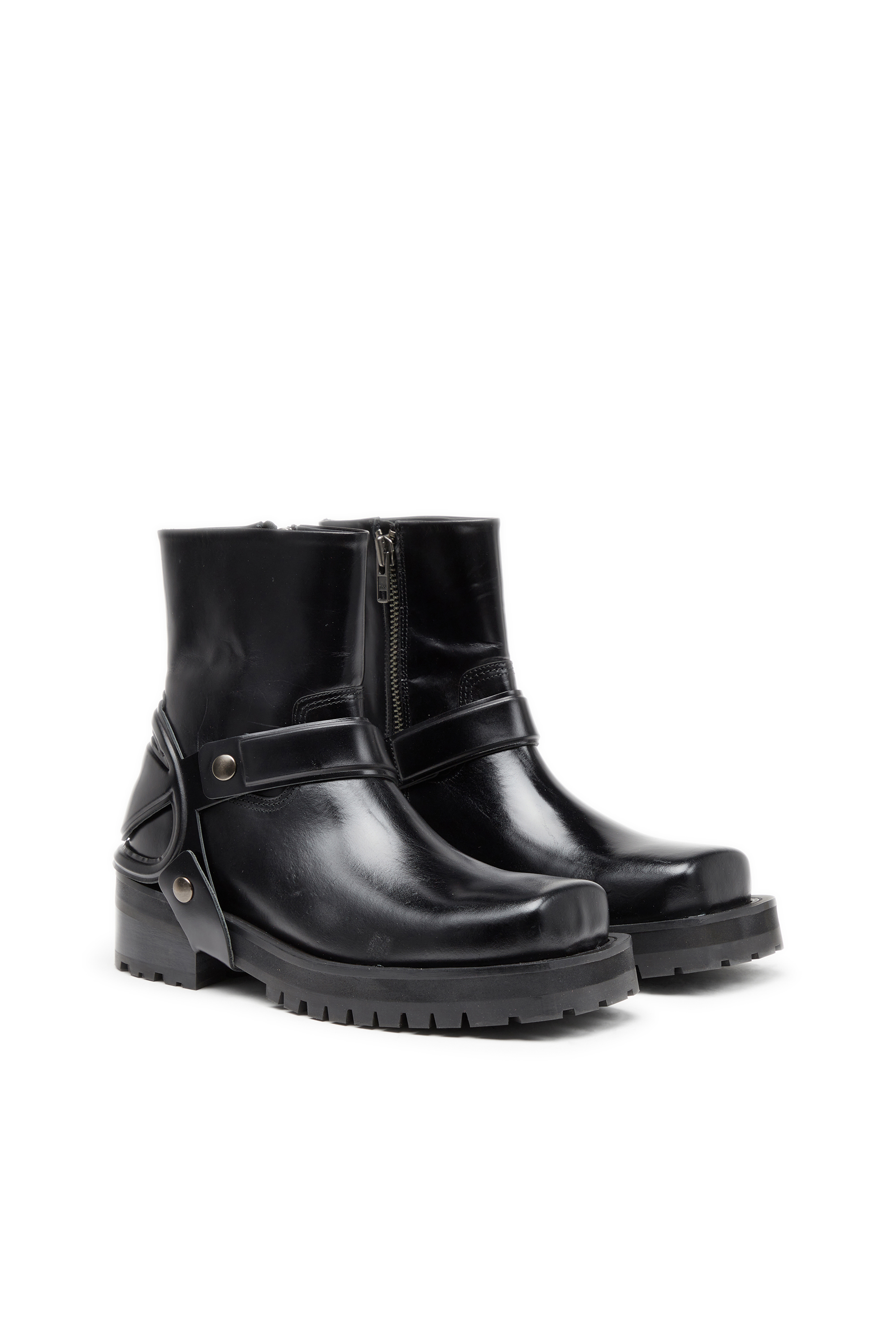 Diesel - D-TEXAN CH, Man's D-Texan-Harness boots in polished leather in Black - 2