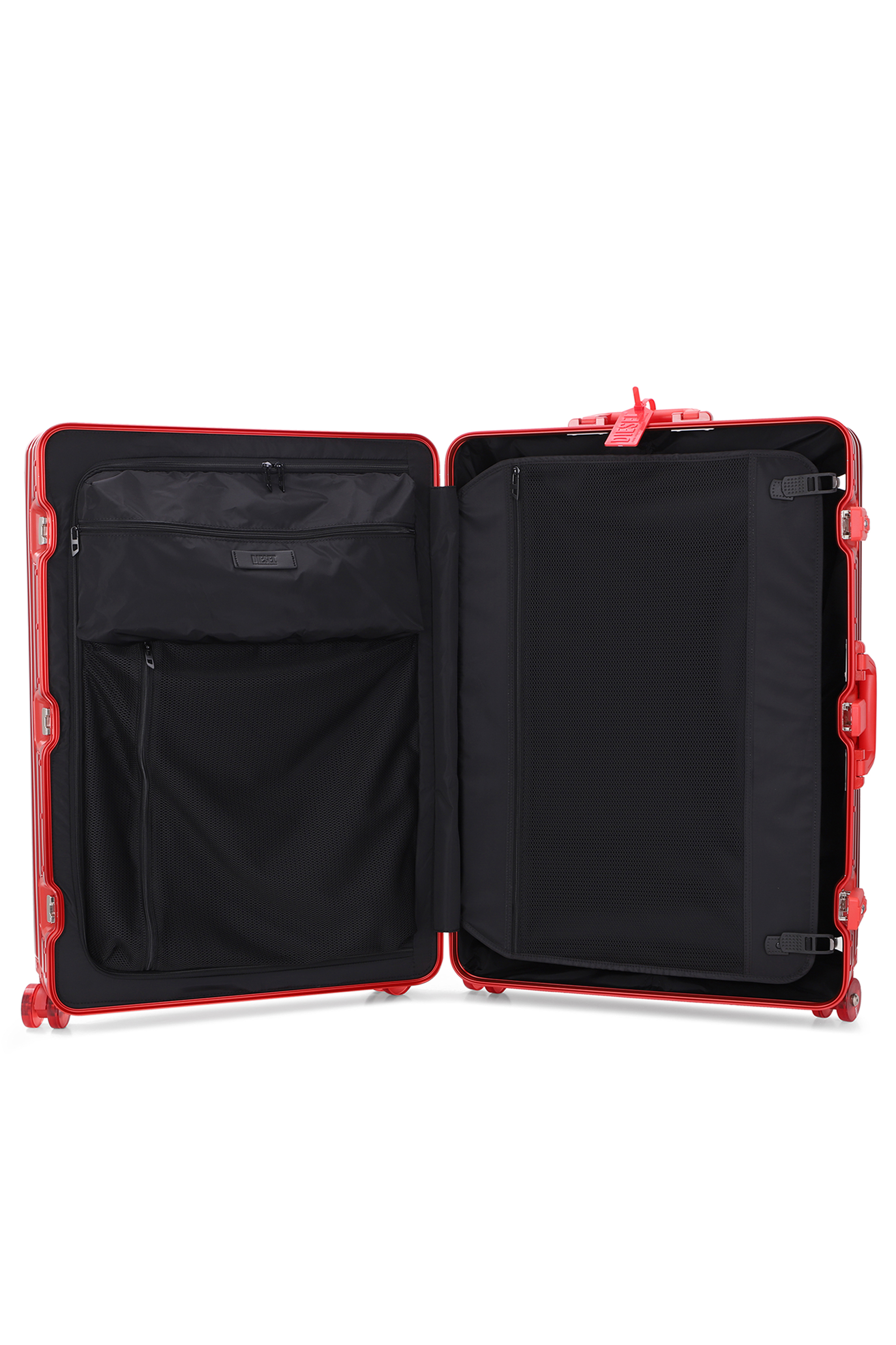 Diesel - DIESEL ALUMINUM TROLLEY- DSL002, Unisex's Aluminum suitcase size L in Red - 4