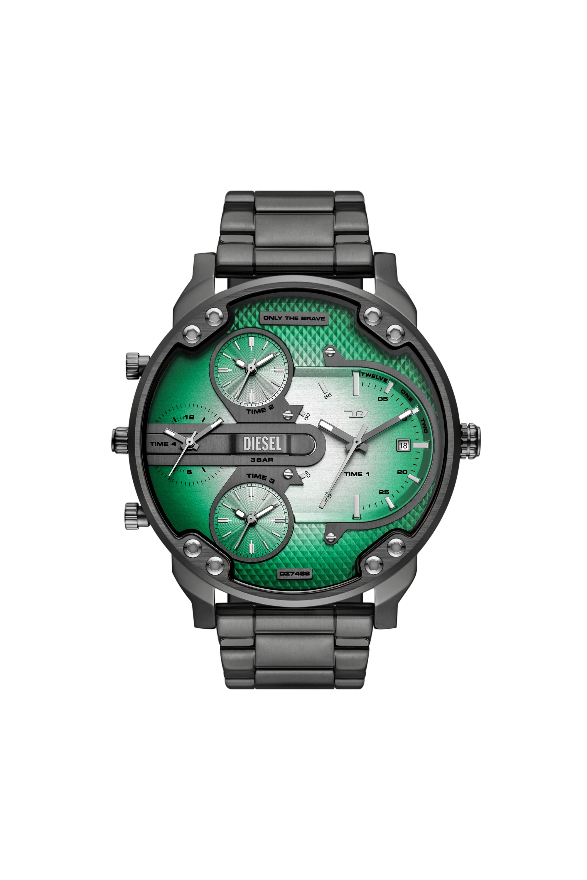 Diesel - DZ7488 WATCH, Man's Mr. Daddy Slim Multi-Movement Stainless Steel Watch in Dark grey - 1