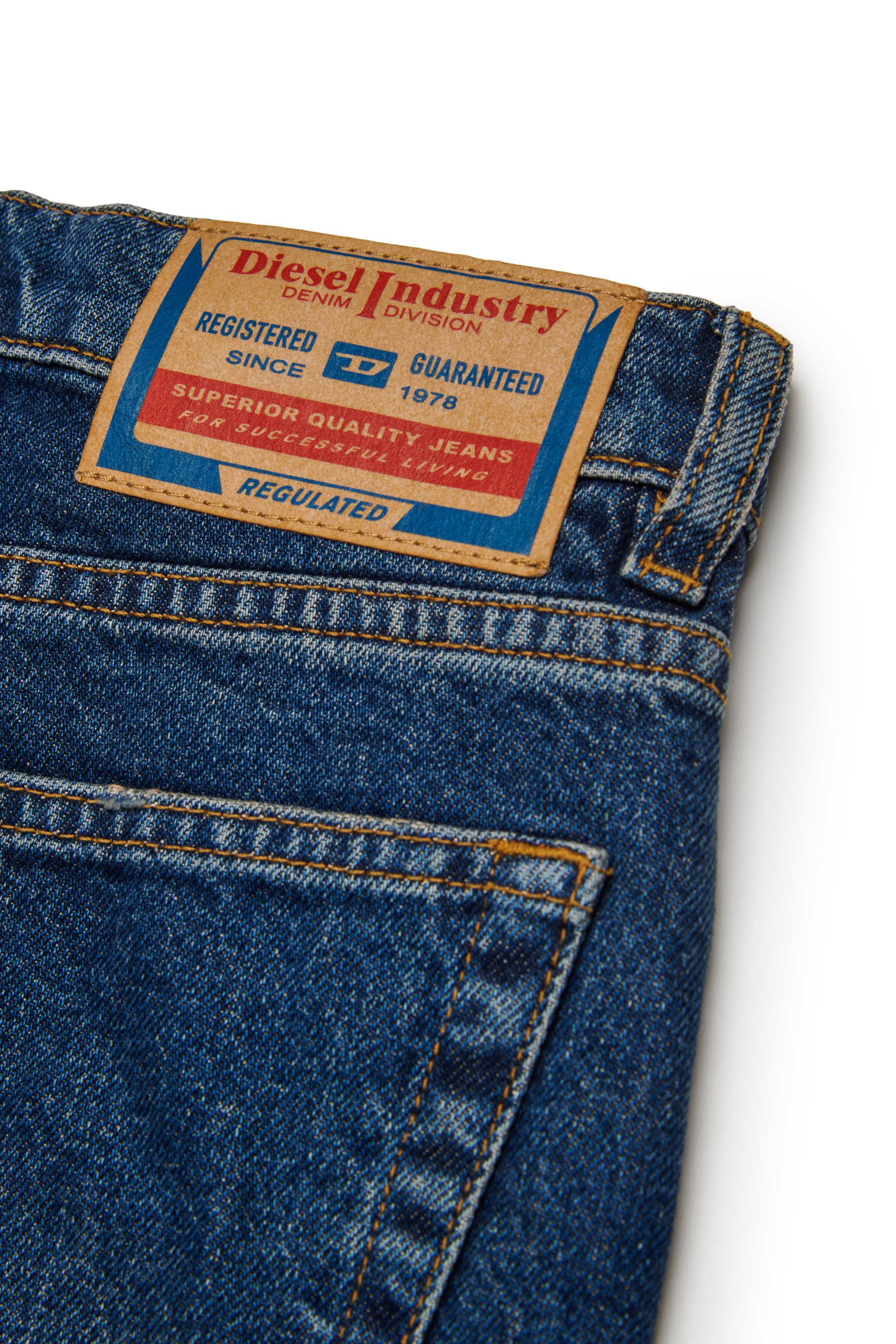 Diesel - D-ARGJX-SHORT-J, Woman's Denim shorts with a used effect in Dark Blue - 4